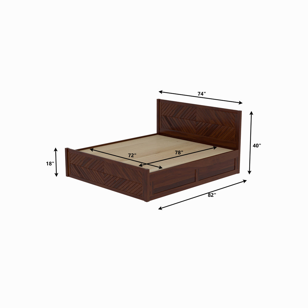 Scandinavian Solid Wood King Hydraulic Storage Bed