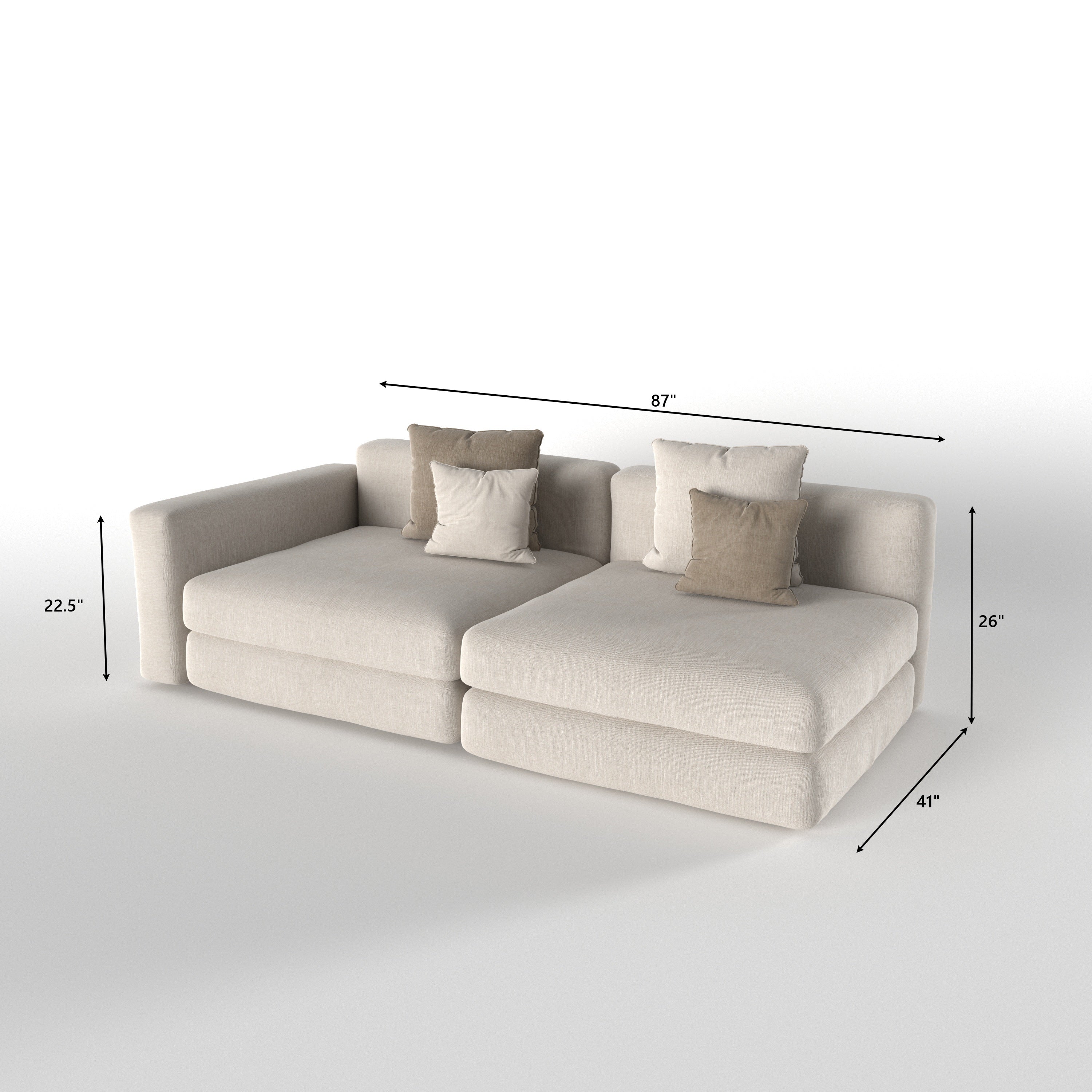 Modular Lounge Sofa with Convertible Chaise Configuration Sofa cum bed