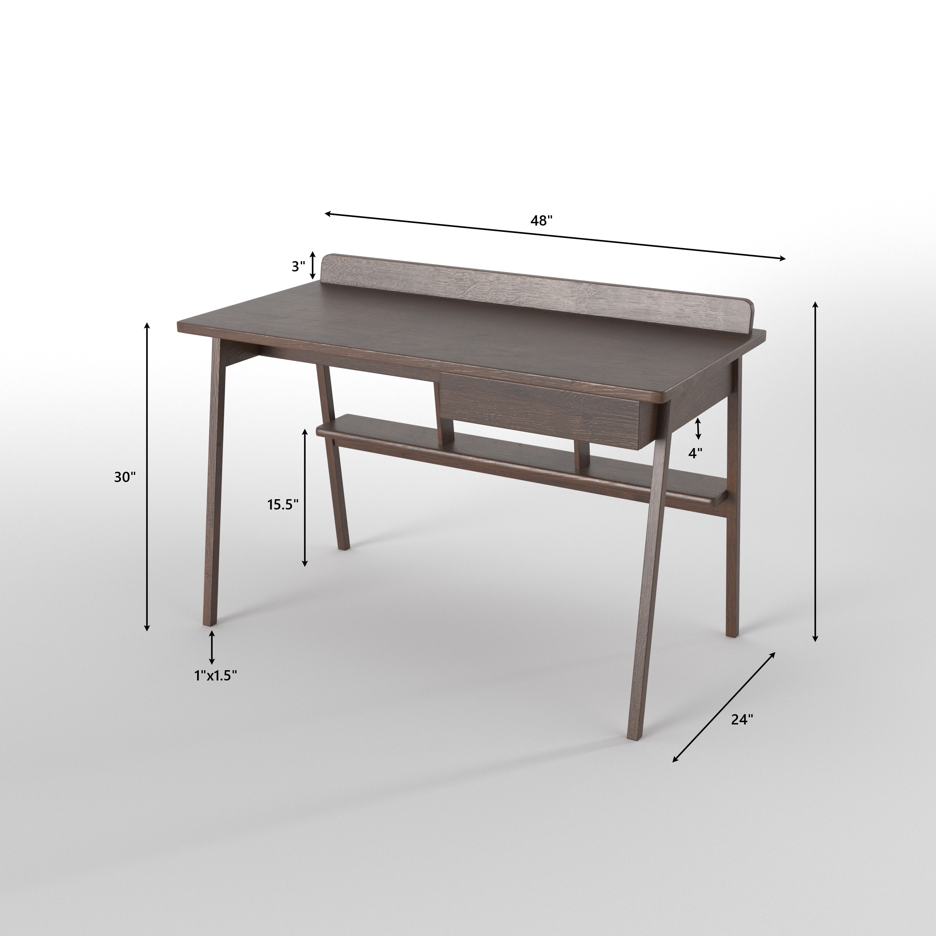Minimalist Writing Desk with Drawer & Open Support Shelf Study Table