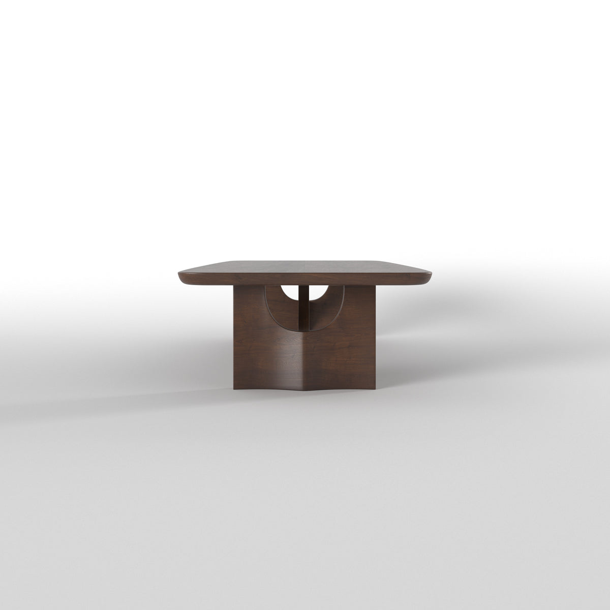 Elongated Dining Table with Sculptural Cutout Base