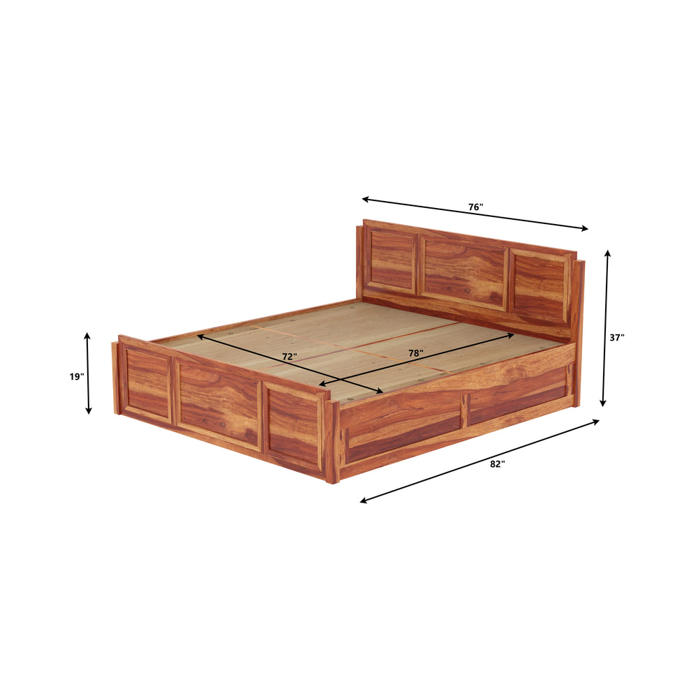 Ethnic Handmade Solid Wood Storage Bed