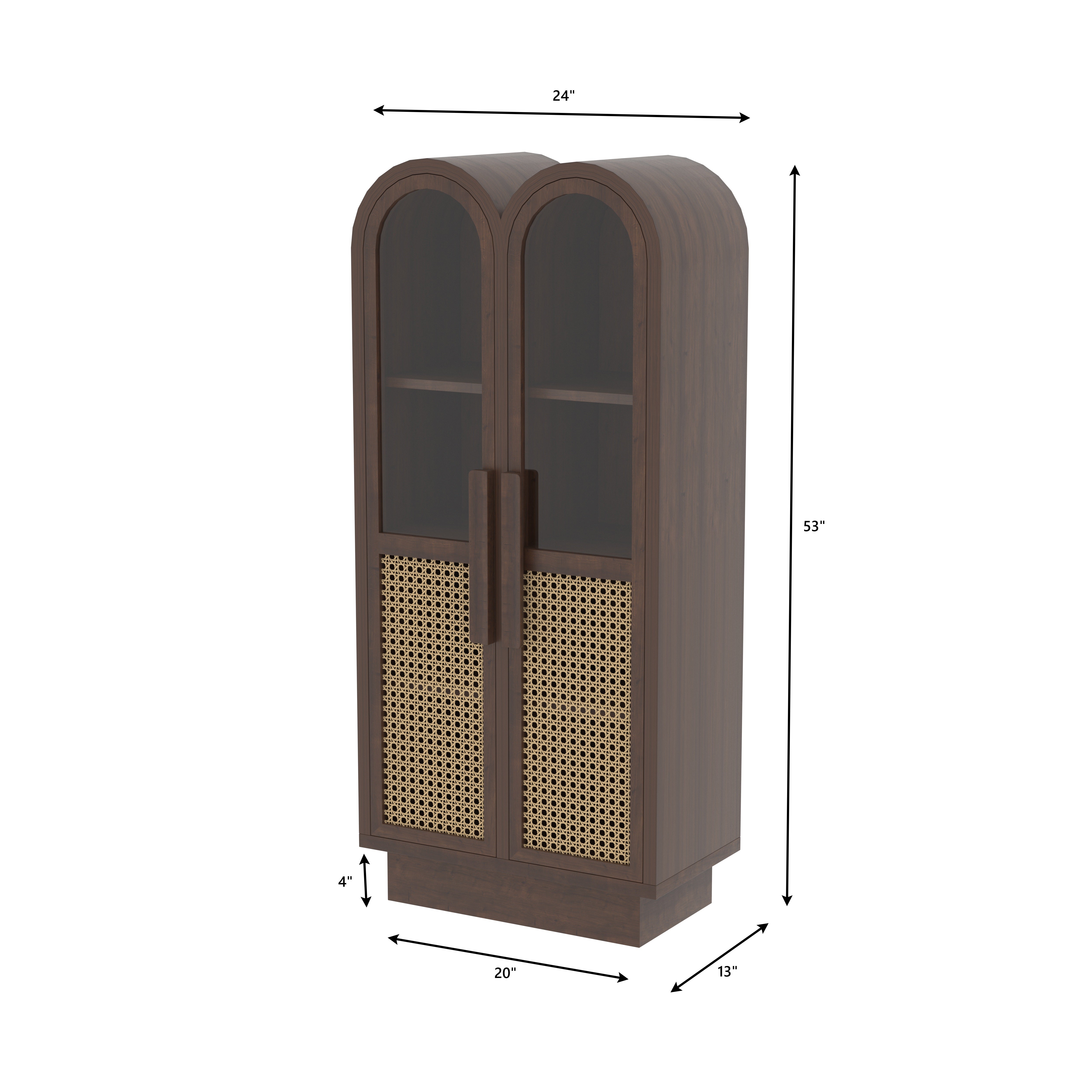 Virello Duomo European Luxury Wardrobe with Twin Arch Display, Artisan Cane Panels, and Contemporary Storage Cabinet Wardrobe