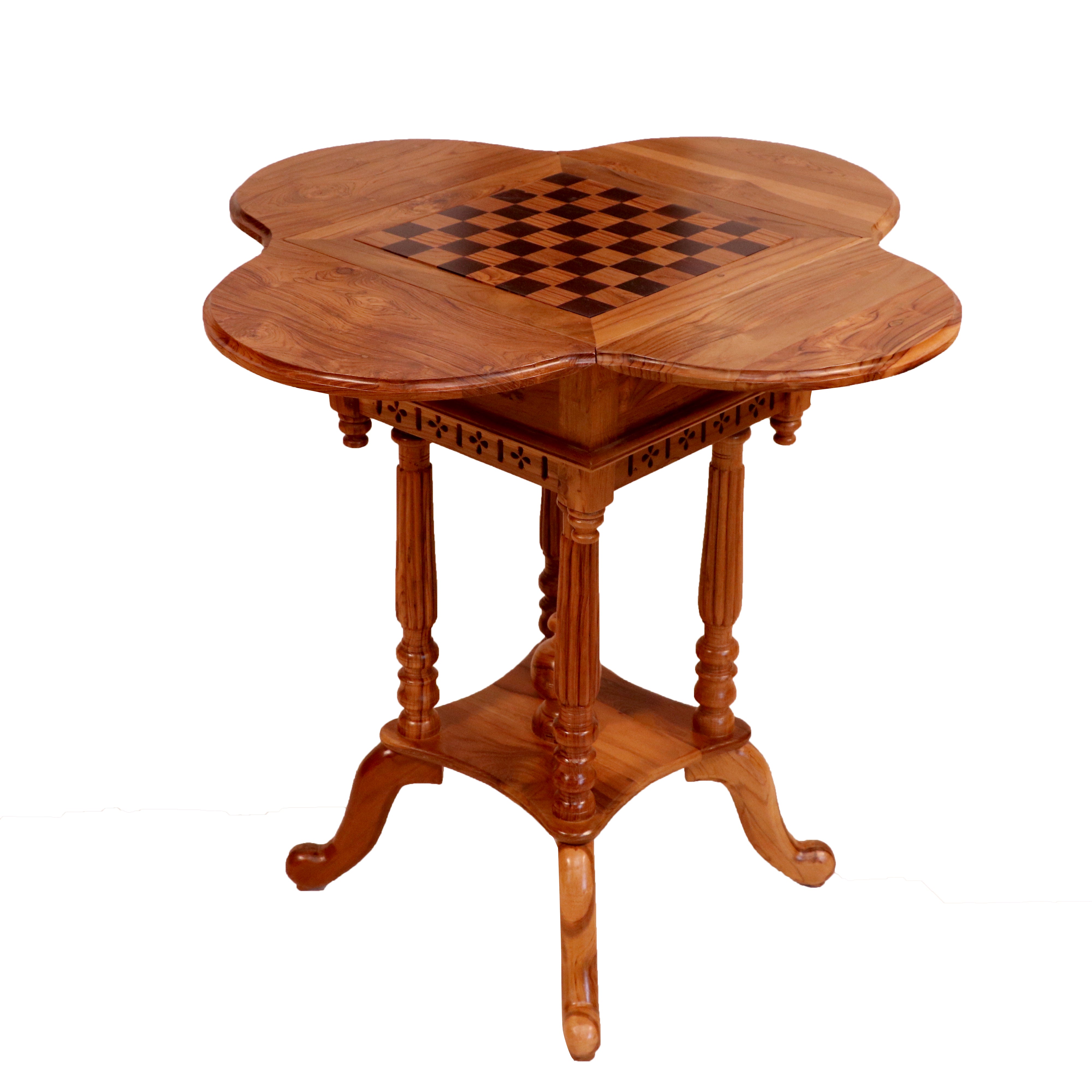 Charming Chess Style Handmade Wooden End Table for Home End Table