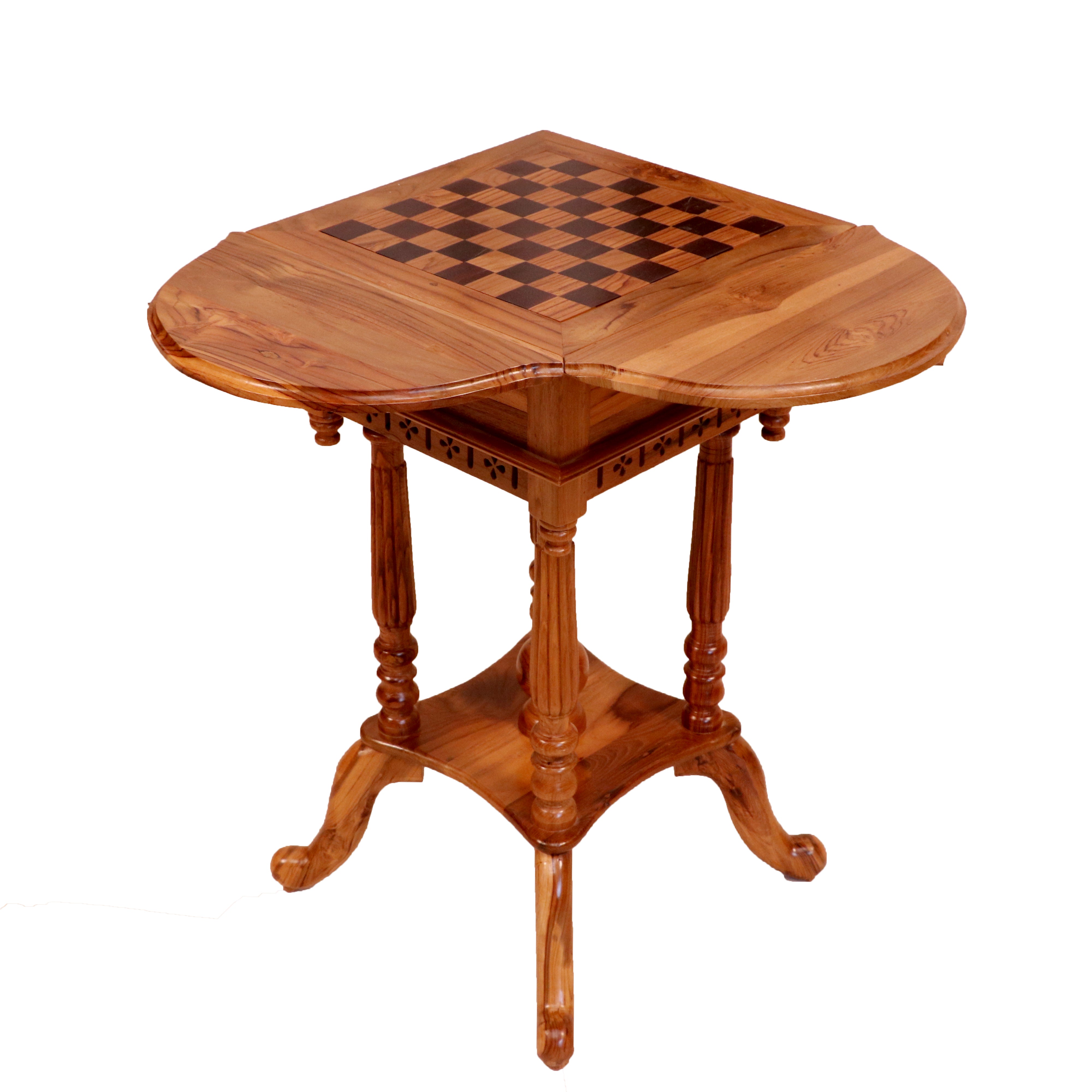 Charming Chess Style Handmade Wooden End Table for Home End Table