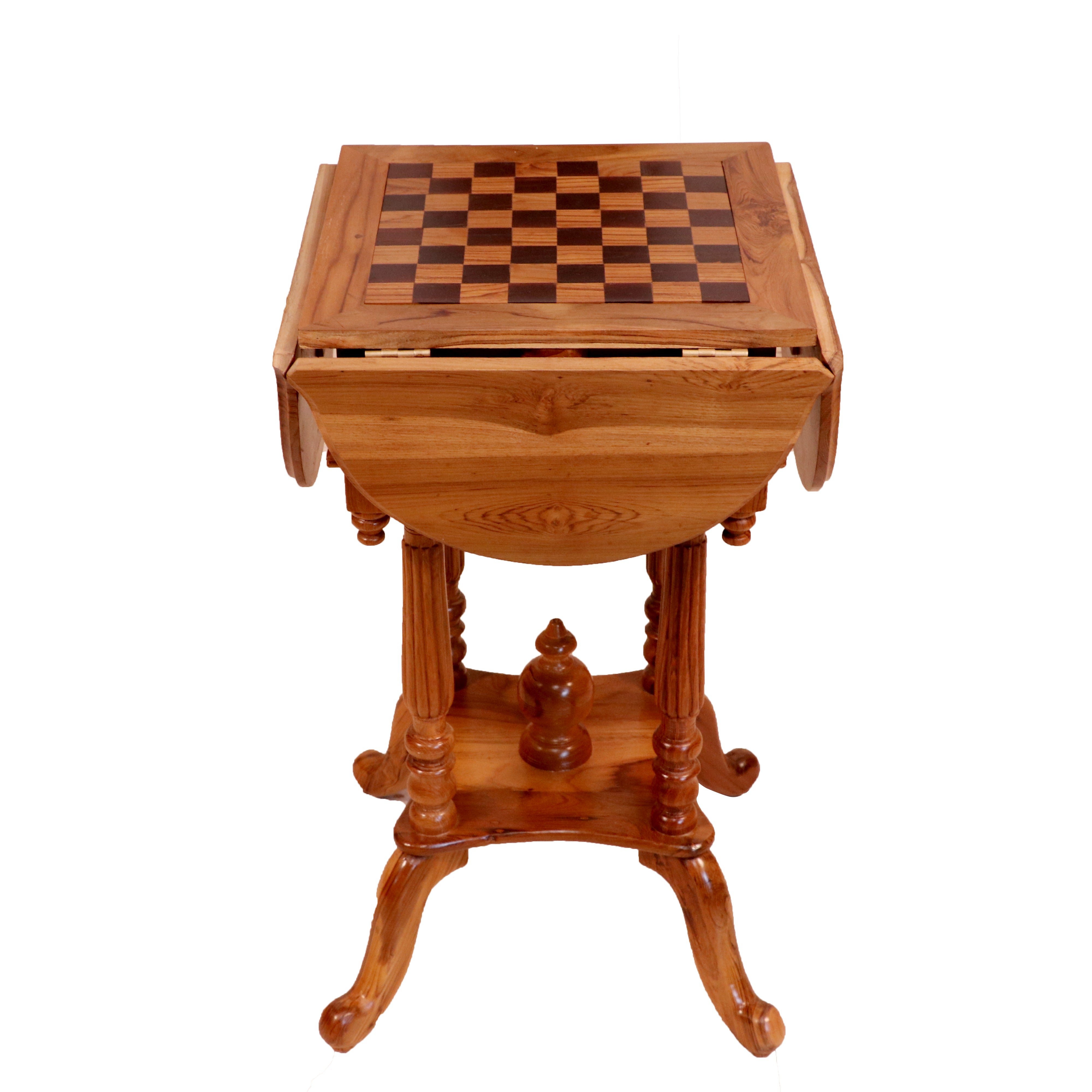 Charming Chess Style Handmade Wooden End Table for Home End Table