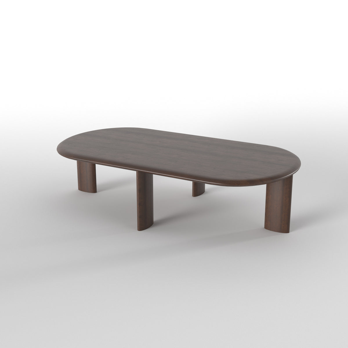 Elongated Rectangular Dining Table with Curved Corners Japanese Dining Set