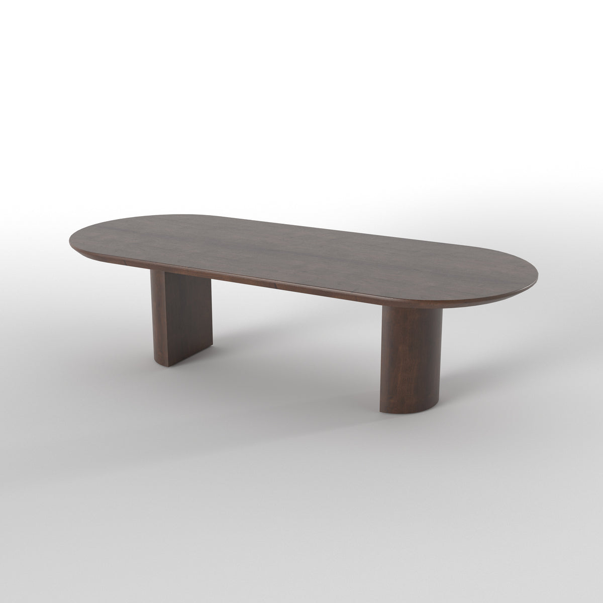 Elongated Oval Dining Table with Curved Low-Profile Seating Japanese Dining Set