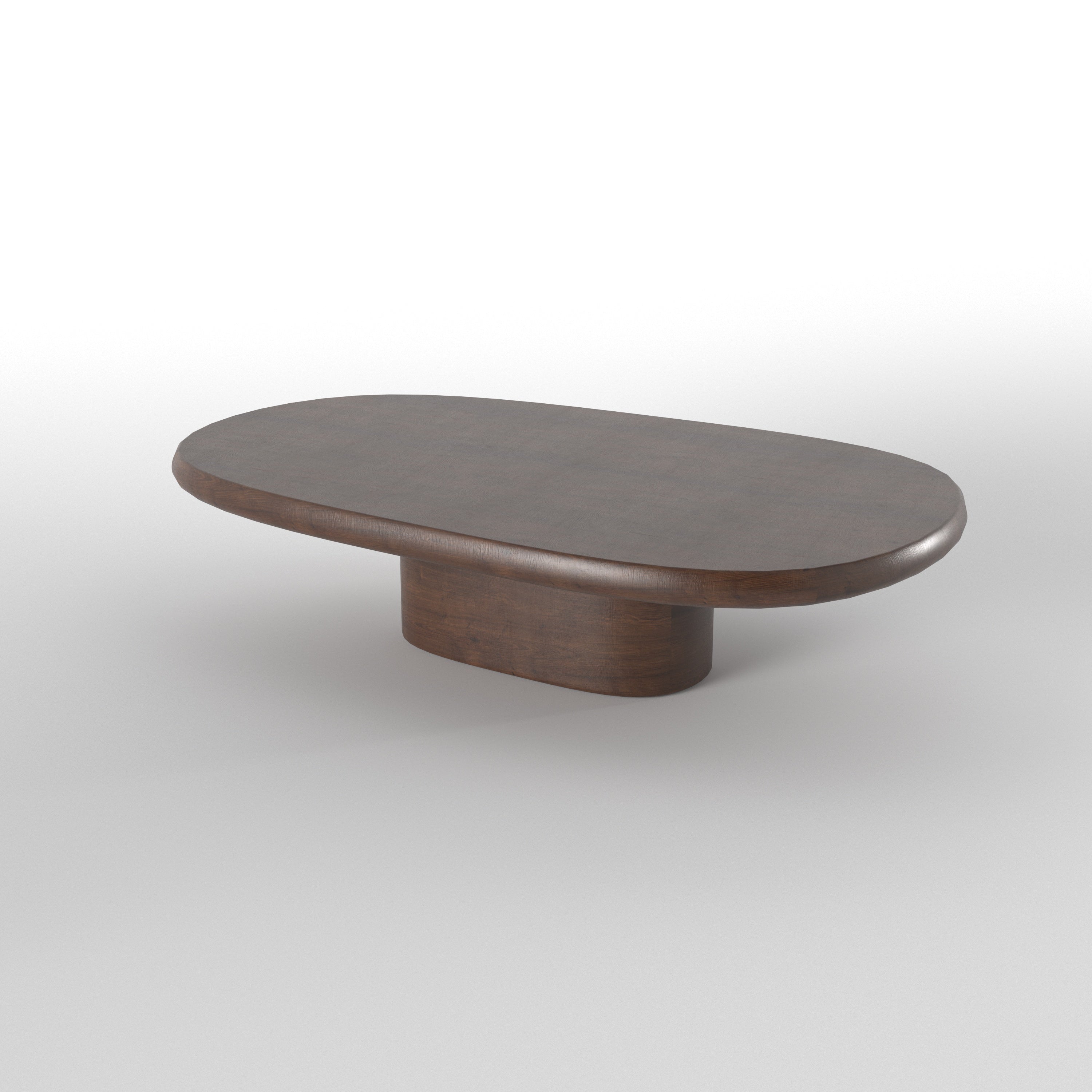 Sculptural Oval Dining Table with Central Pedestal