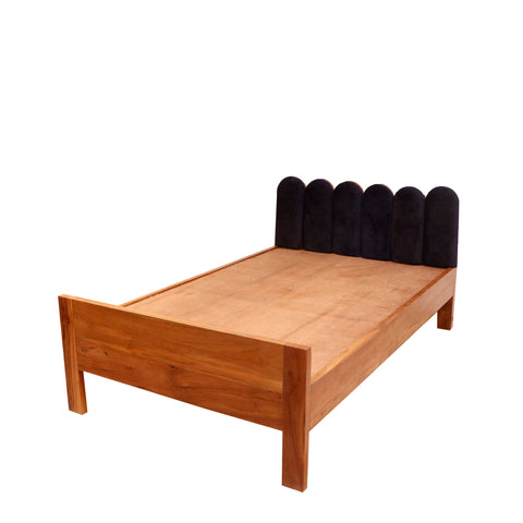 Auspicial Antique Back Handmade Vintage Wooden Bed for Home