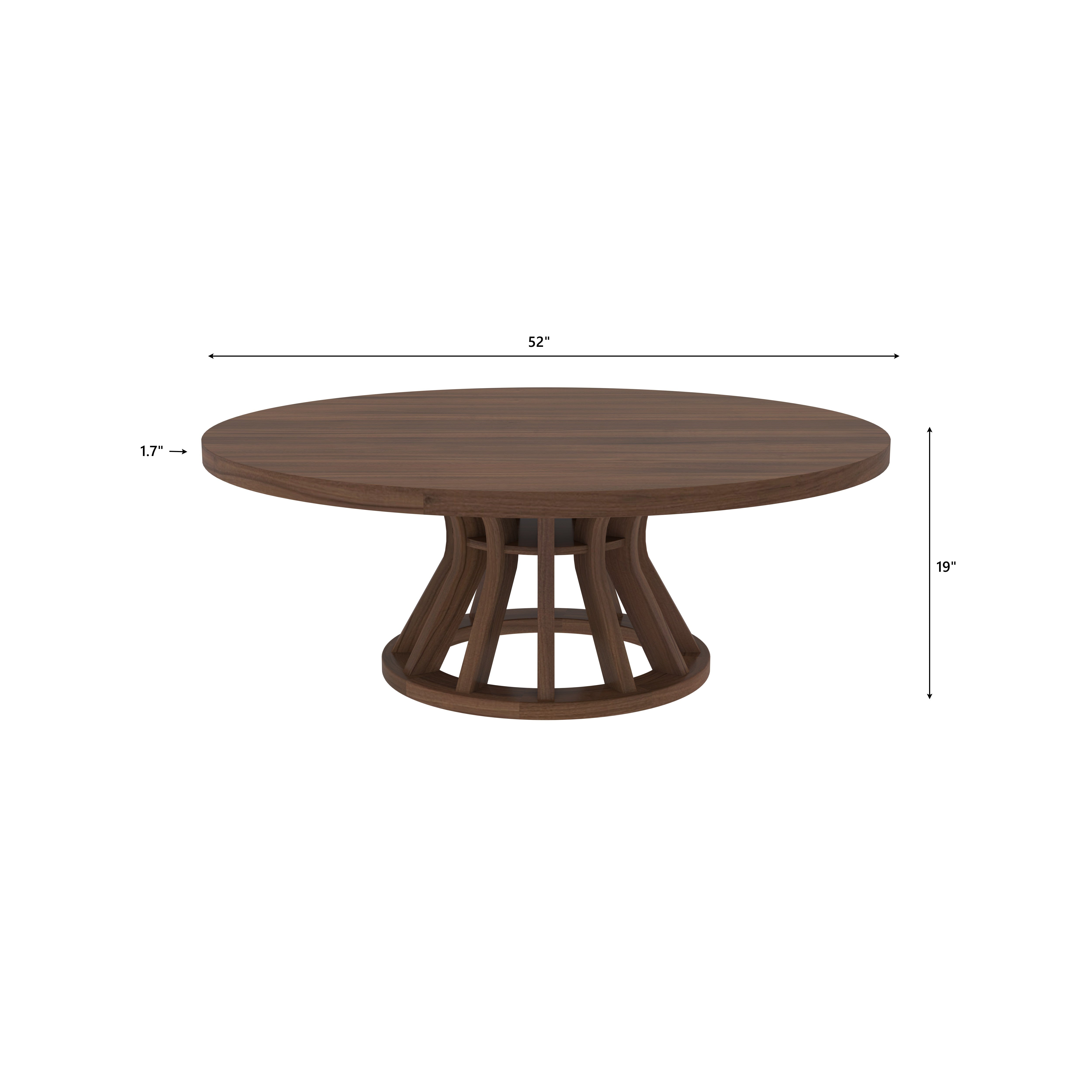 Handcrafted Round Wooden Dining Set - Spindle Back Chairs with Green Upholstery (6 Seater) Dining Set