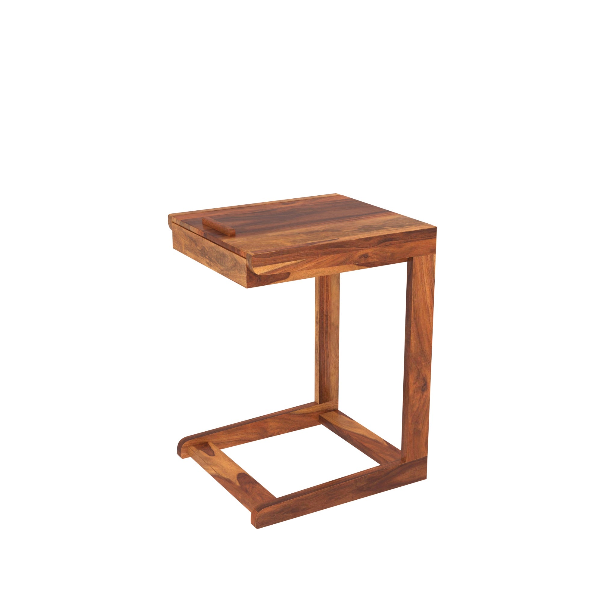 Antique Vintage Natural Finish Wooden Handmade C Table C Table