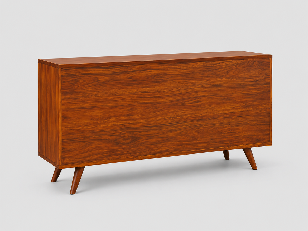Elegant Cane Sideboard with Two Doors and Three Drawers sideboard