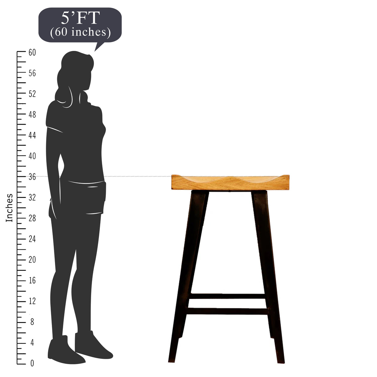 Asymmetrical Edge Bar Stool