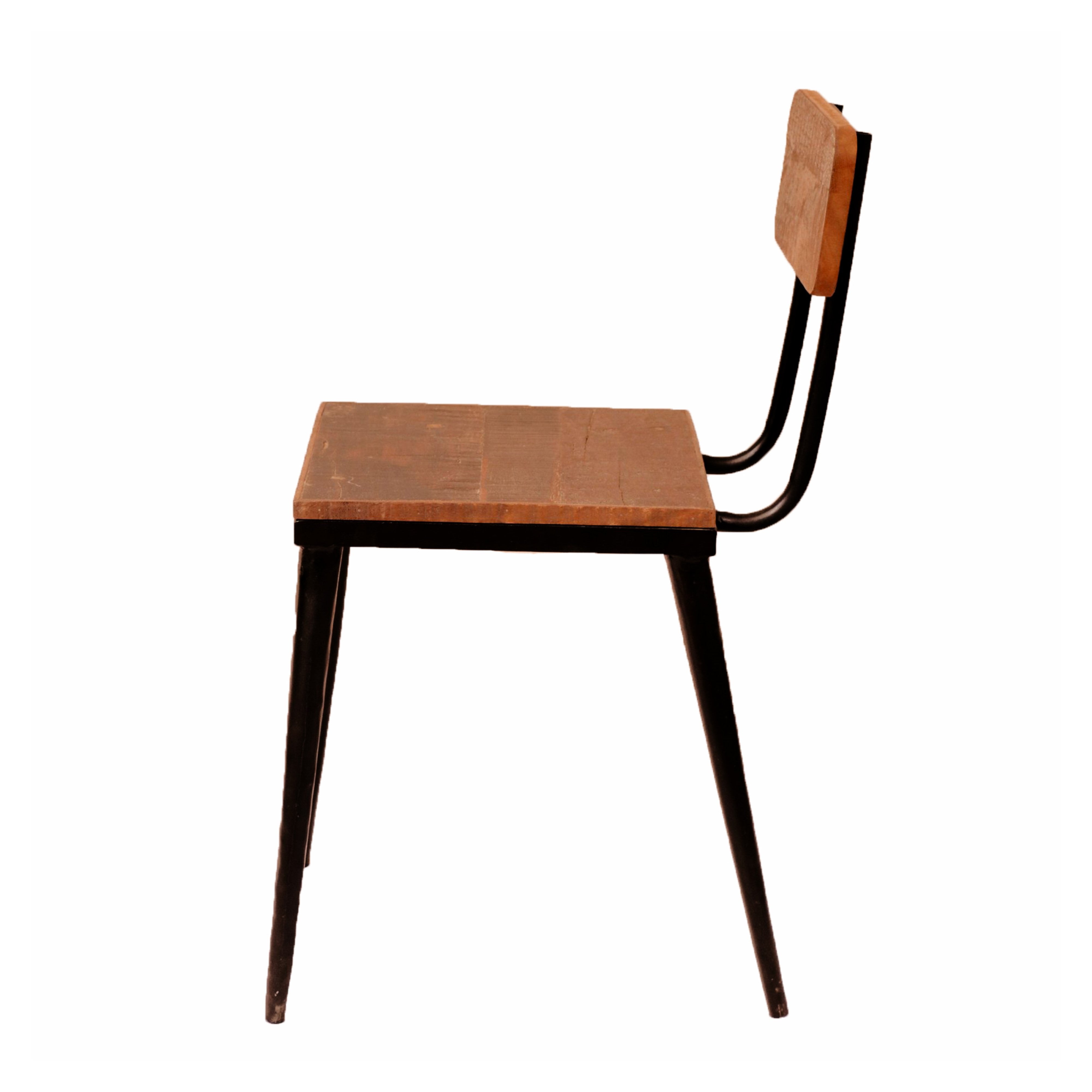 (Set of 2) Solid Backed Solid Wood Iron Chair Dining Chair