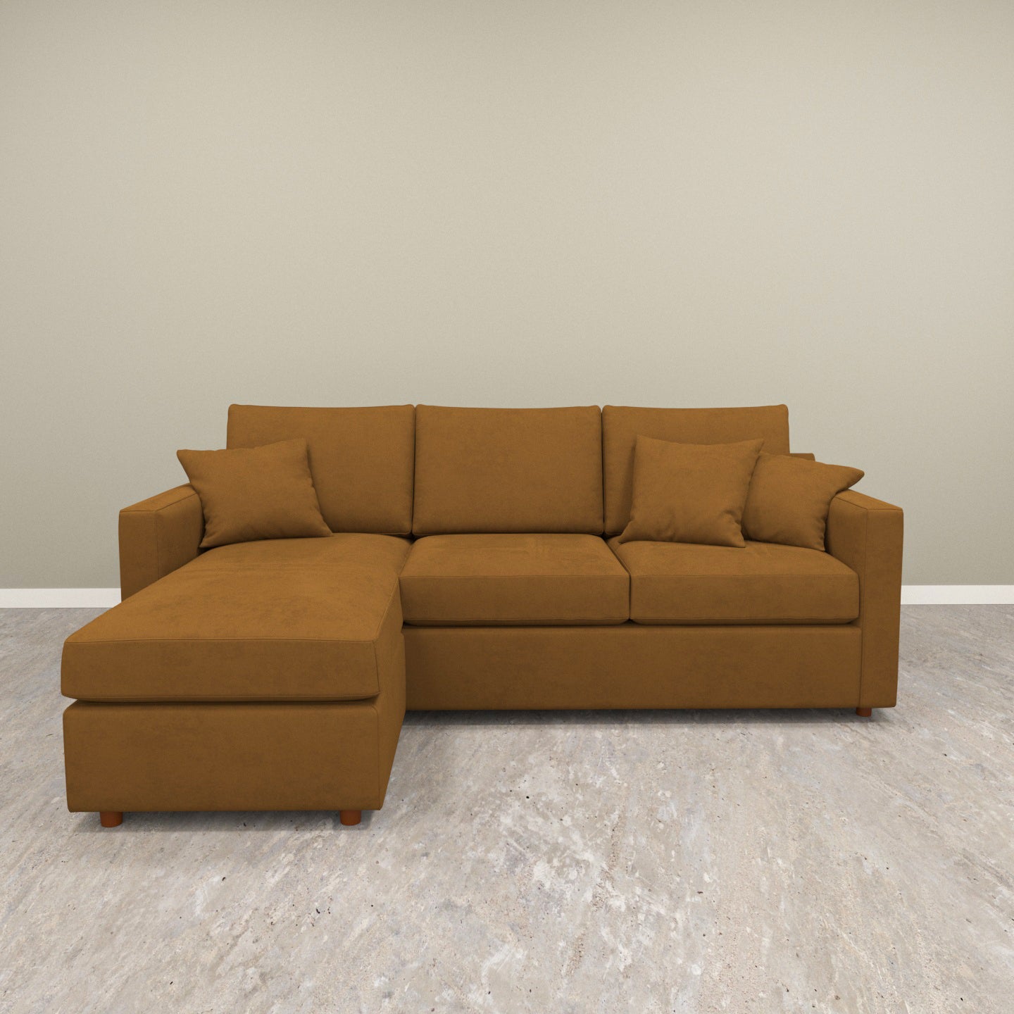 Dry Leaf Coloured with Premium Comfort L Shaped 4 Seater Sofa Set for Home Sofa