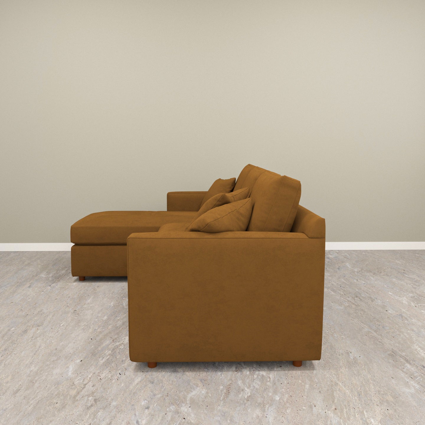 Dry Leaf Coloured with Premium Comfort L Shaped 4 Seater Sofa Set for Home Sofa