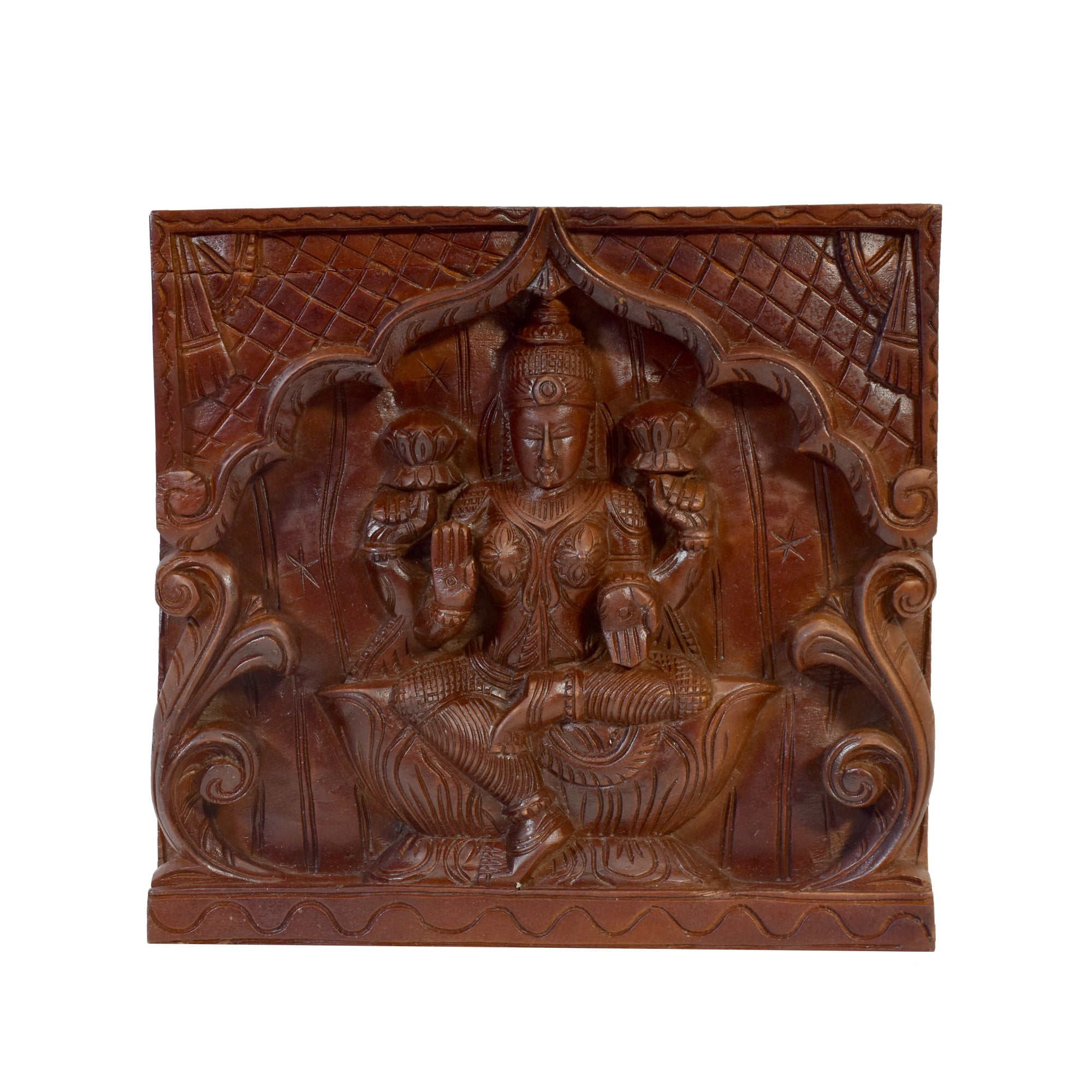 Wooden Carved God Wall Panel Traditional Décor