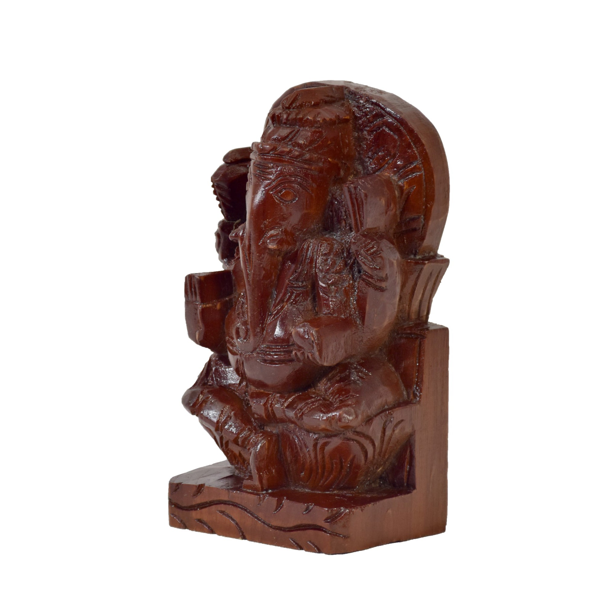 Wooden Carved Ganesh Ji Traditional Décor