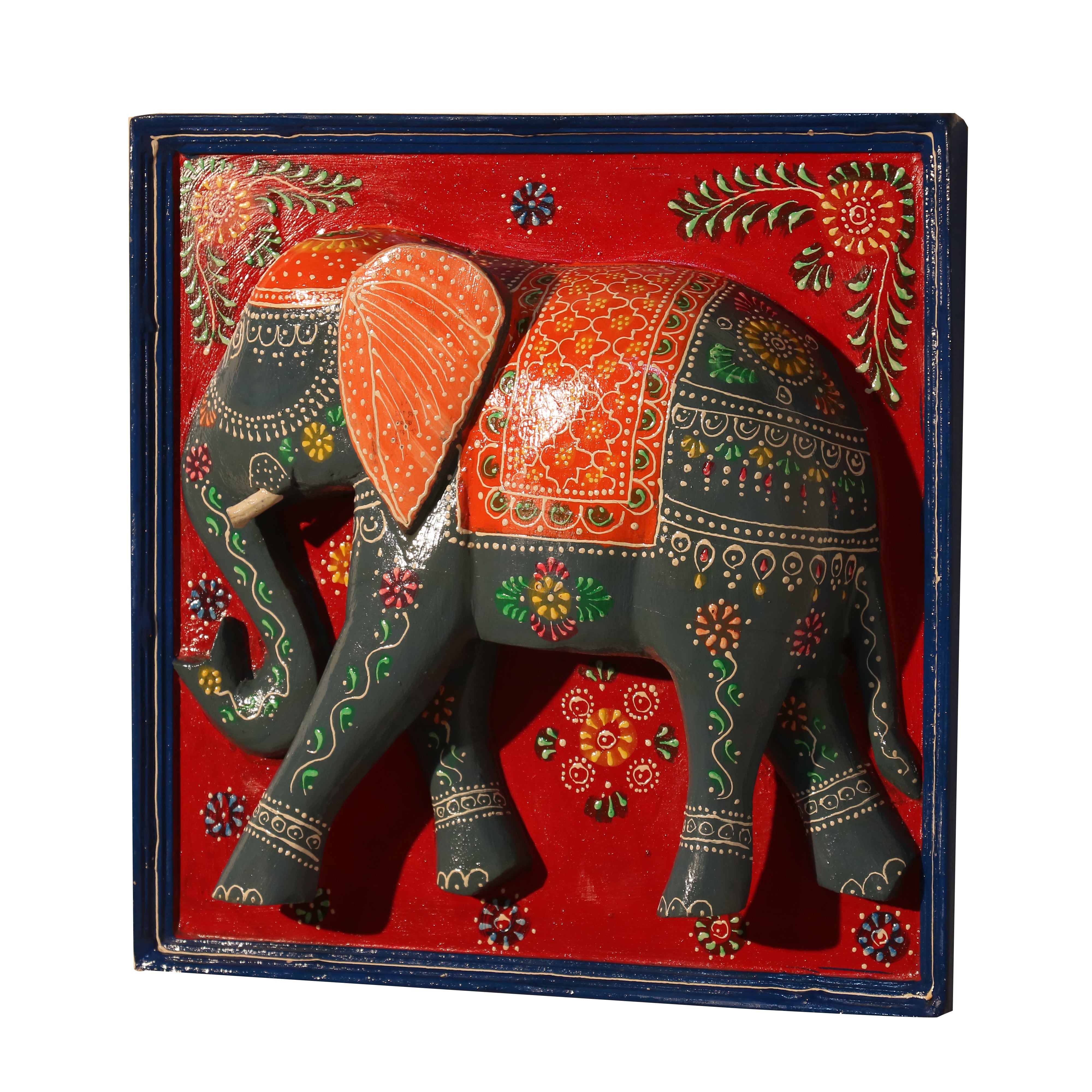Elegant Wooden Elephant Frame Wall Decor