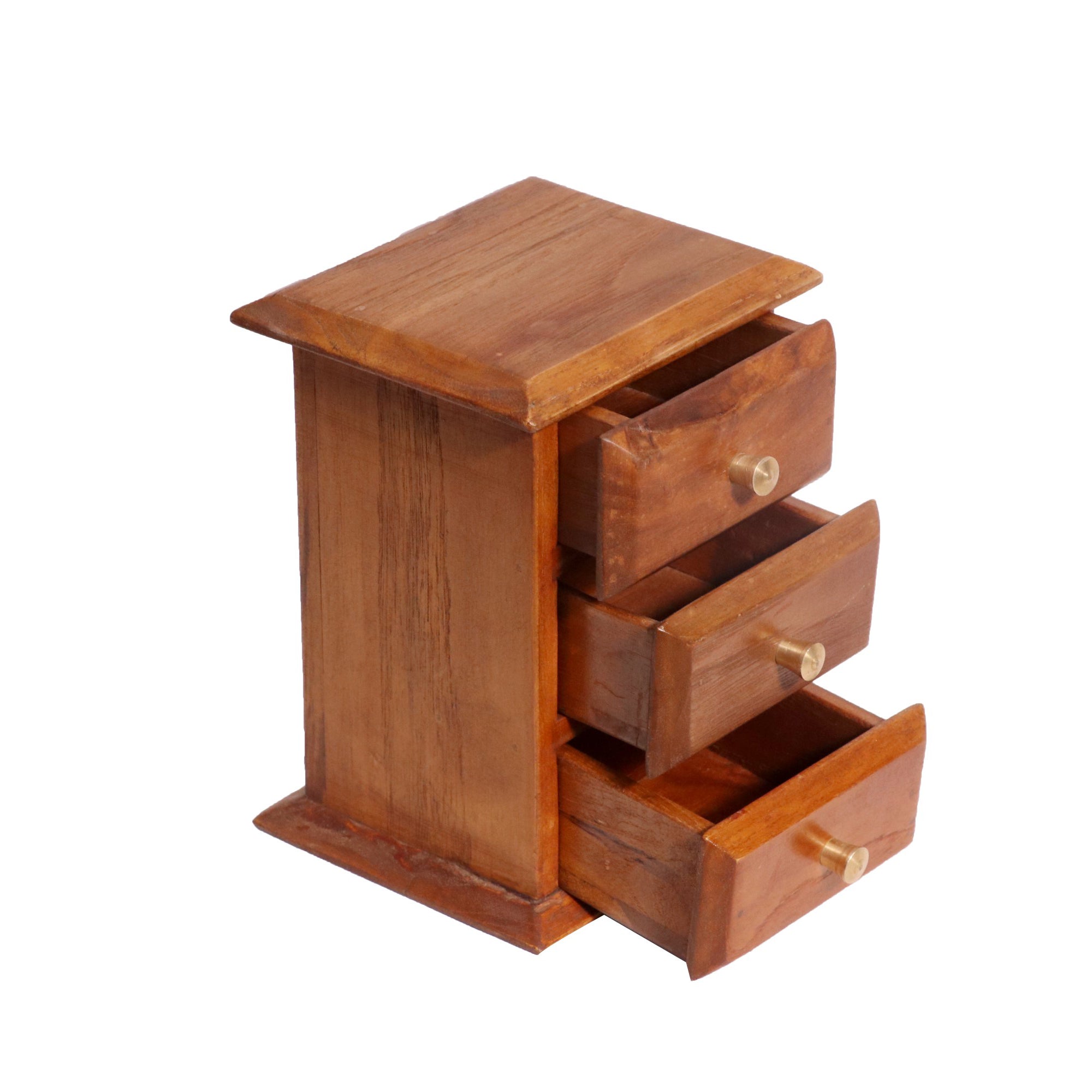 Triple Drawer Wooden Premium Desk Organiser (Natural Tone) Desk Organizer