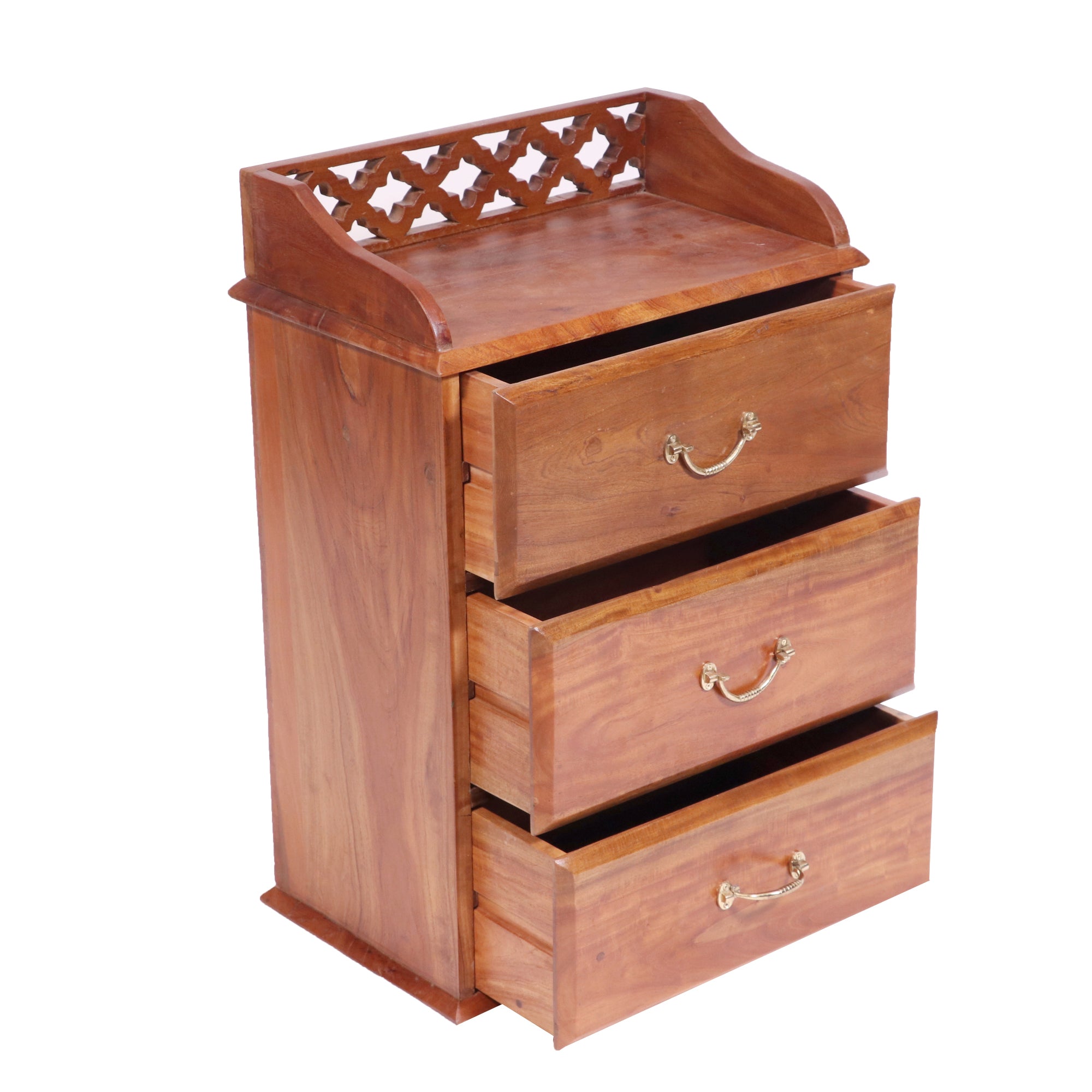 Simple Brown Multi-Drawer Wooden Handmade Bedside Panel Bedside