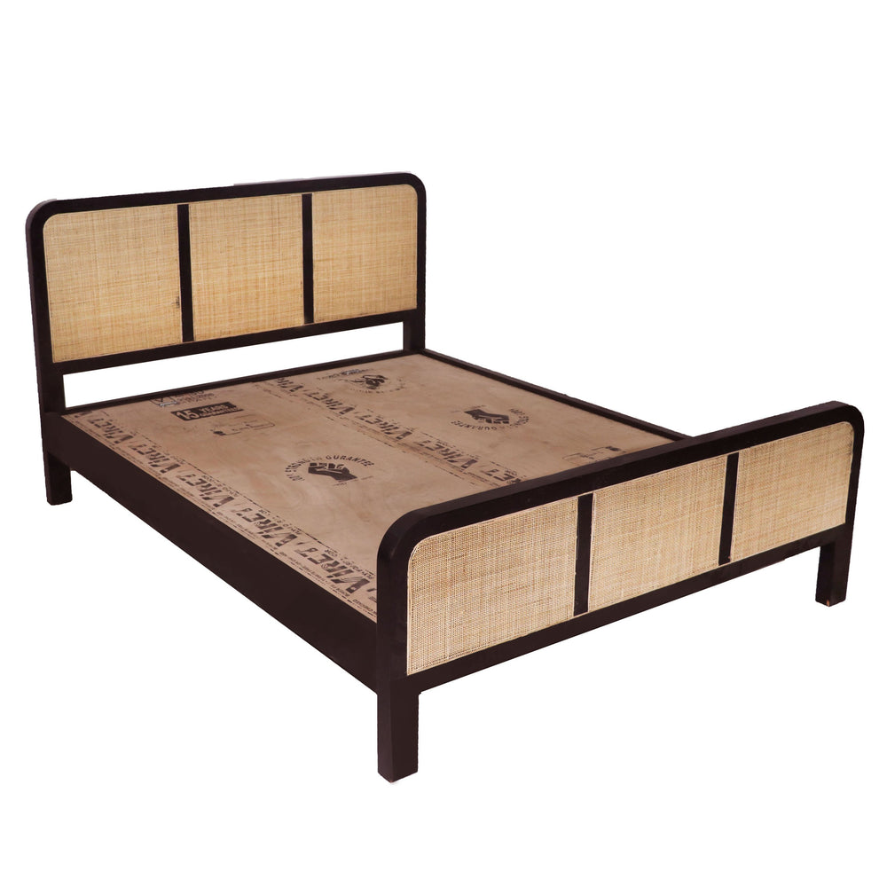 Solid Teak Traditional Cane Bed