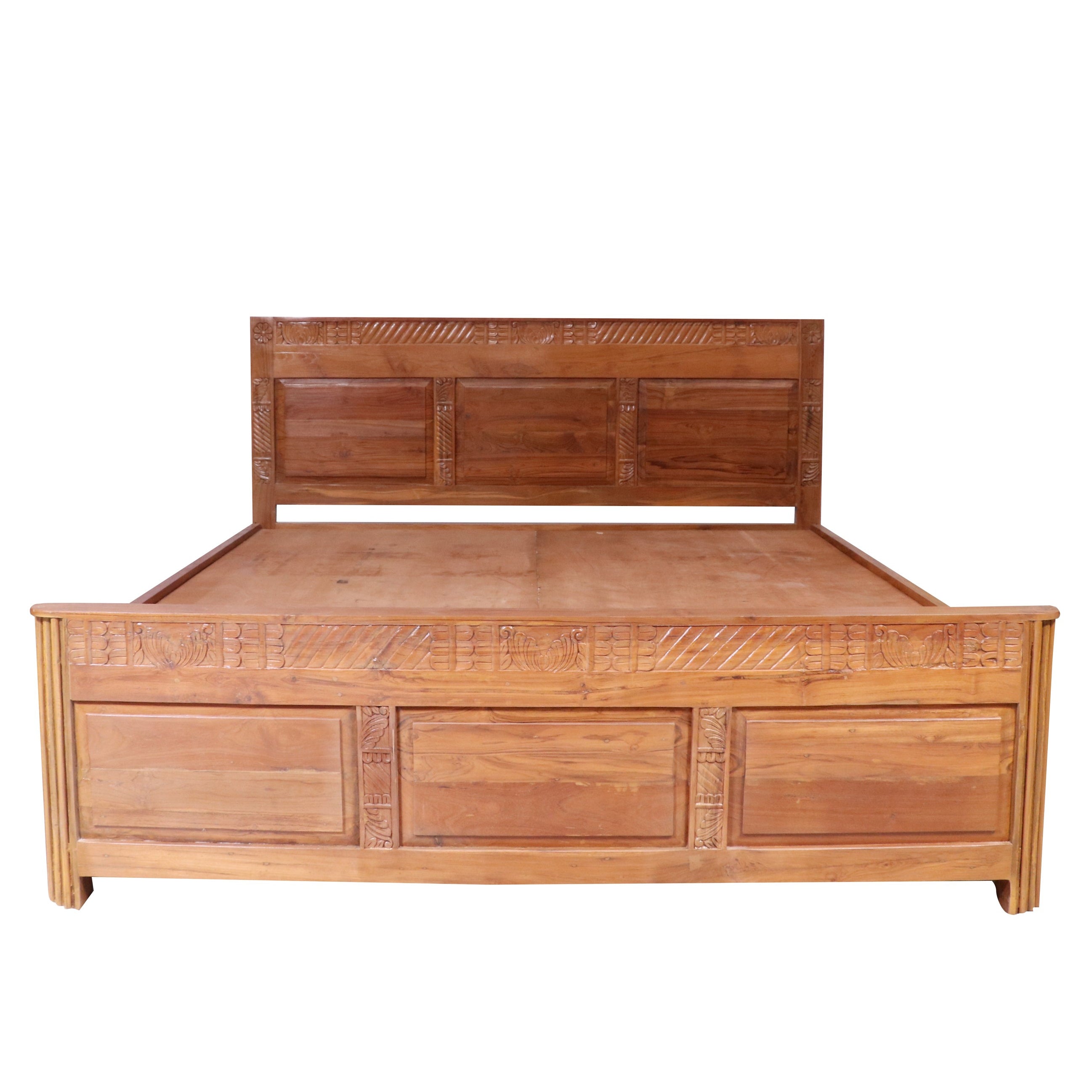 Solid wood carved Folk Concept Bed Bed