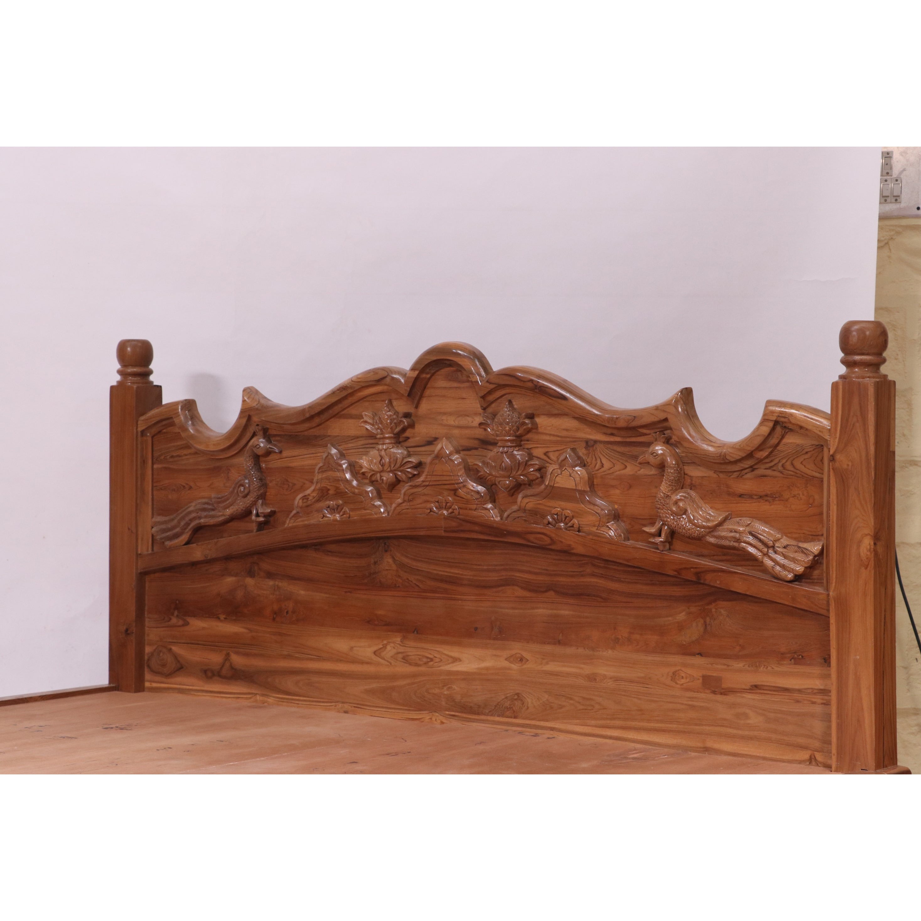 Storage bed Teak Wood Light Brown-Finish Bed Bed