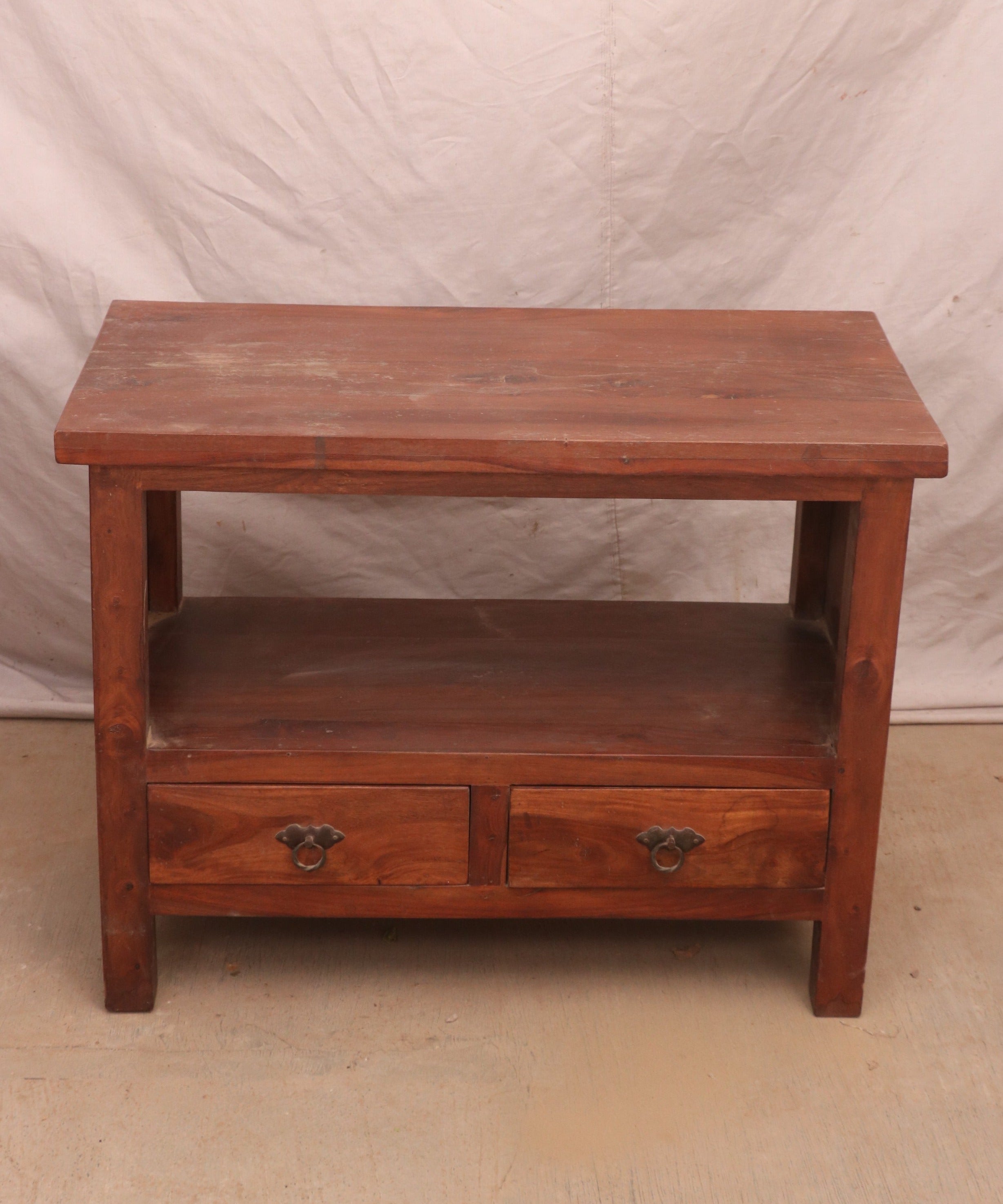 Antique Southern Double Drawer Wooden Vintage Bedside Bedside