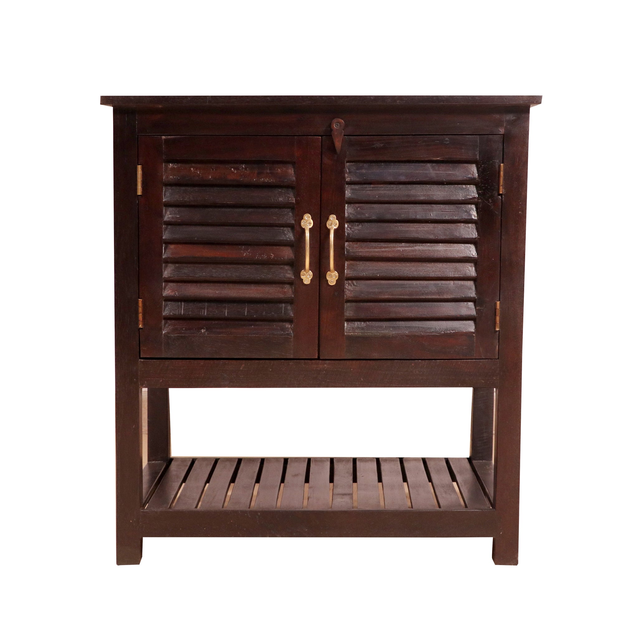 Solid wood Shutter door bedside table Bedside