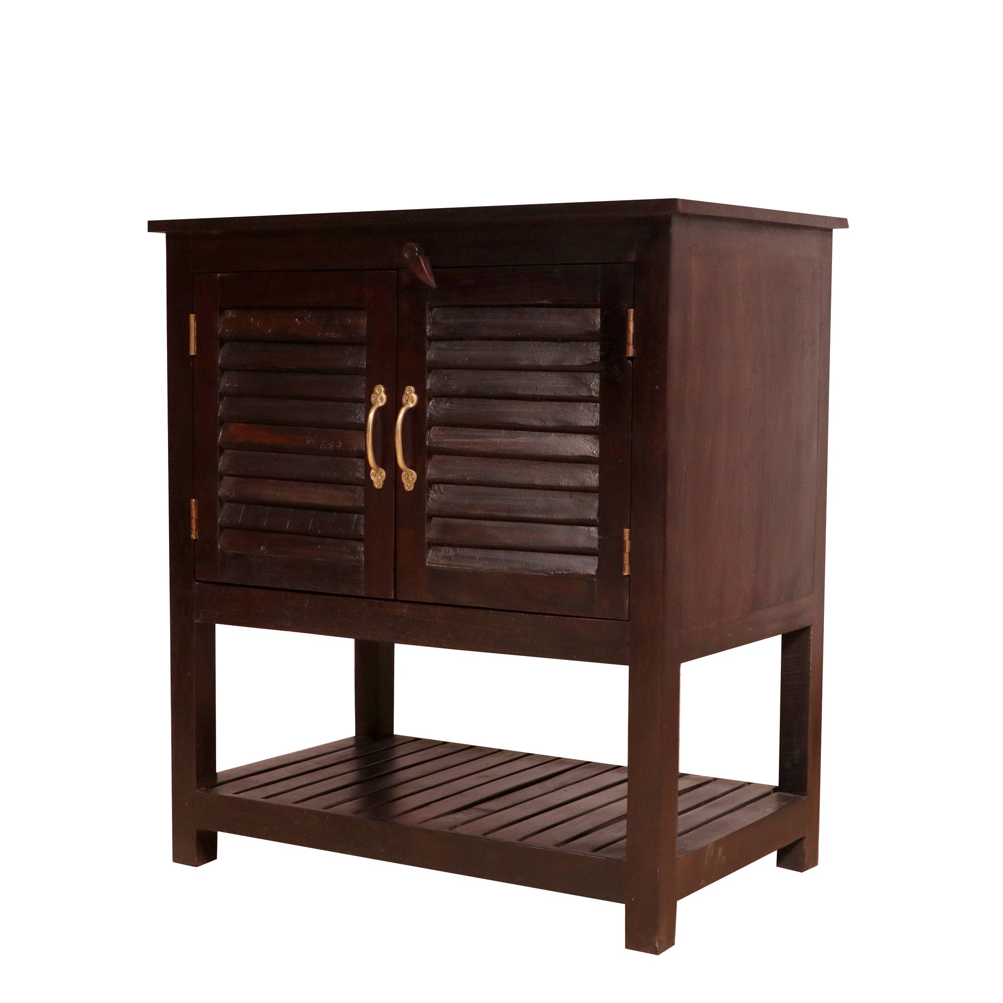 Solid wood Shutter door bedside table Bedside