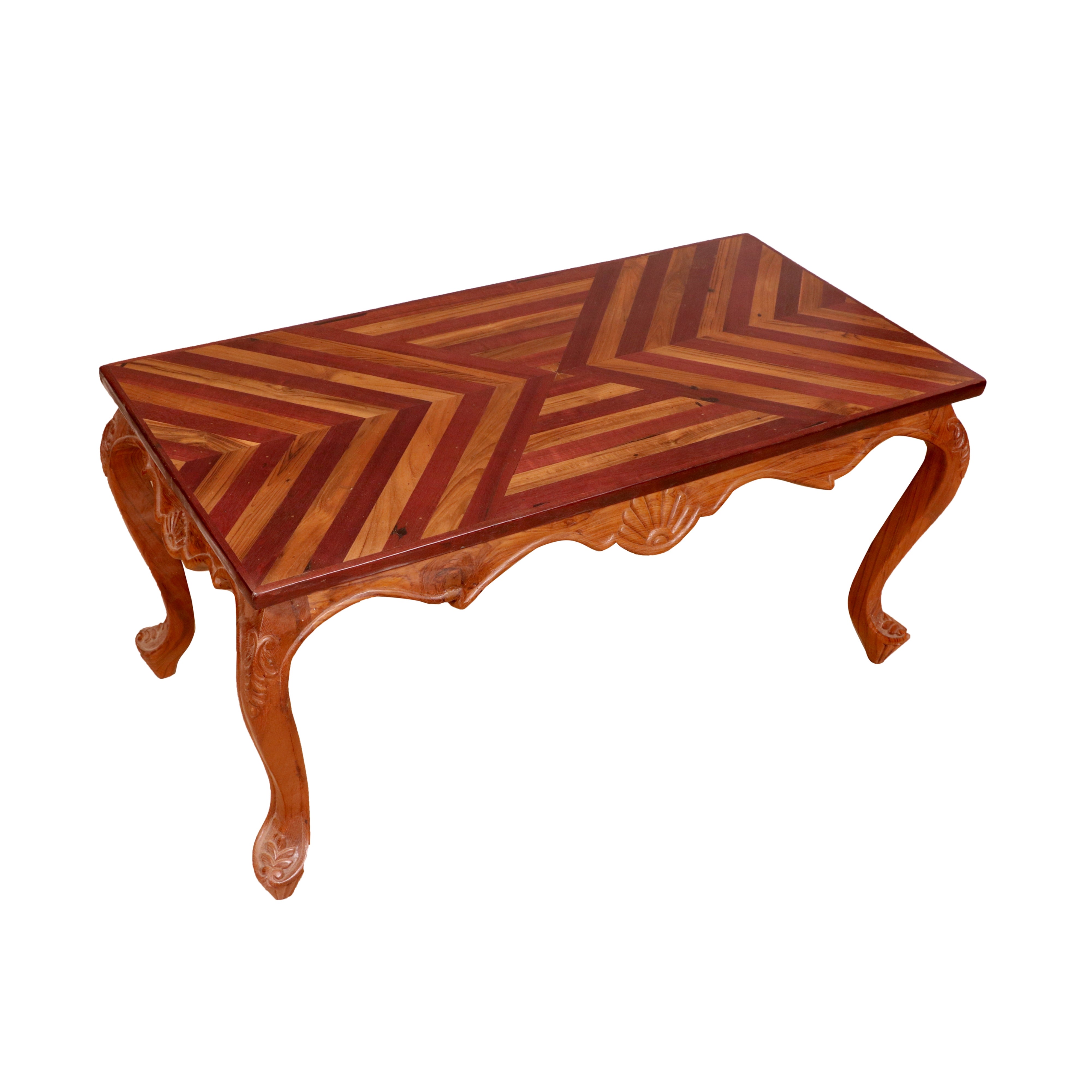 Classic Irish Inlay Border Designed Wooden Handmade Mirror Coffee Table