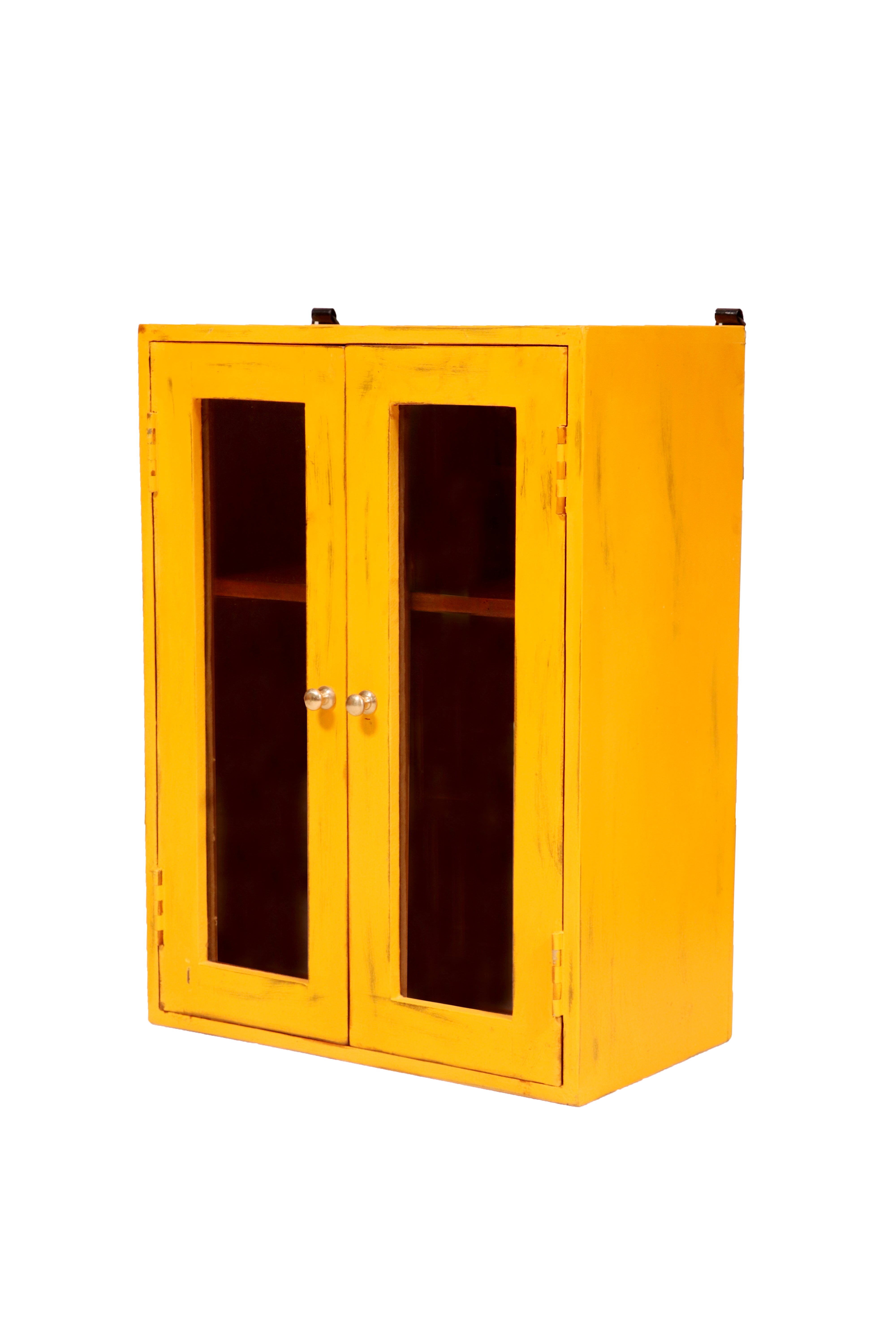 Rome Retro Yellow Toned Handmade Classic Wooden Wall Cabinet for Home Wall Cabinet
