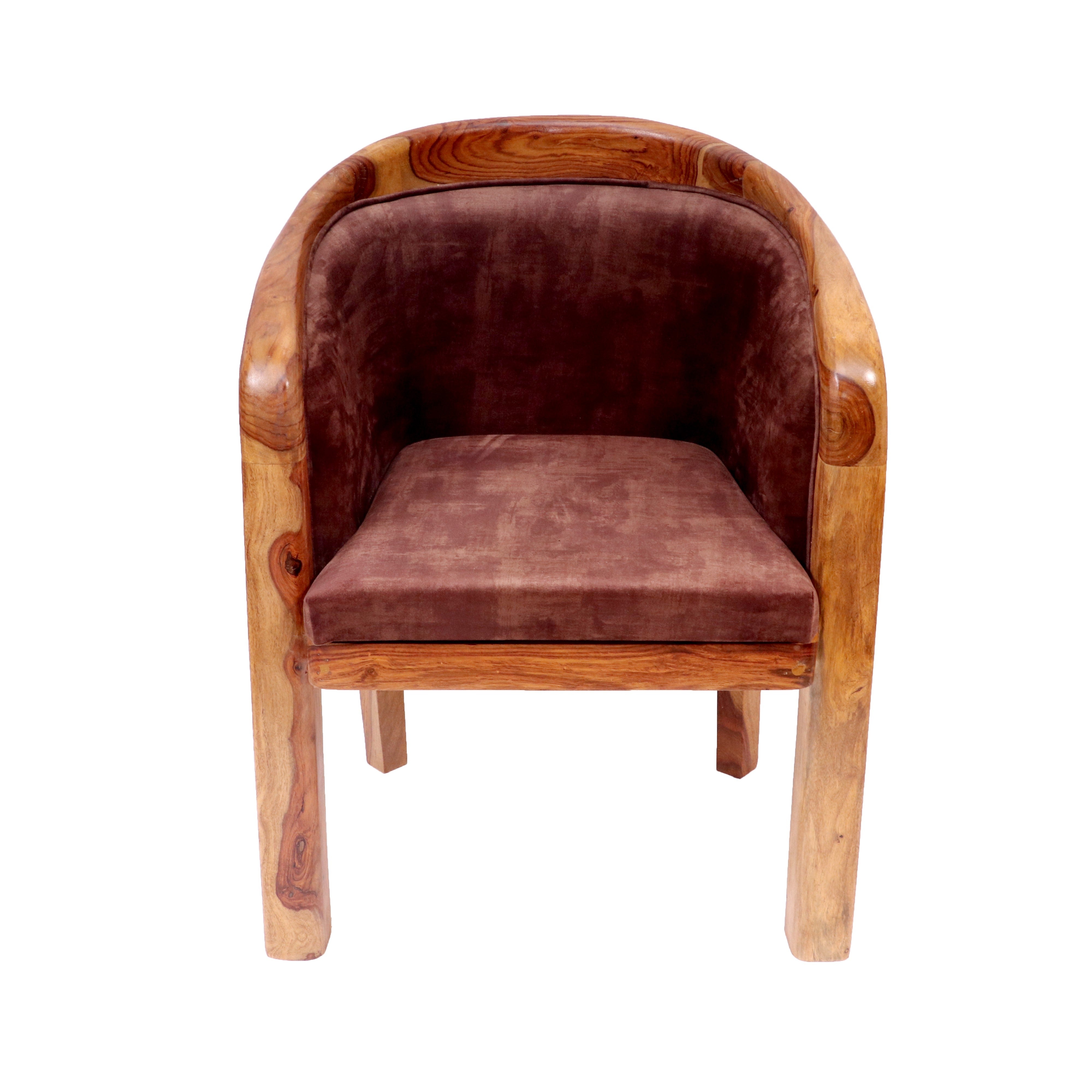 Southern Sheesham Wood Comfy Upholstered Chair Arm Chair