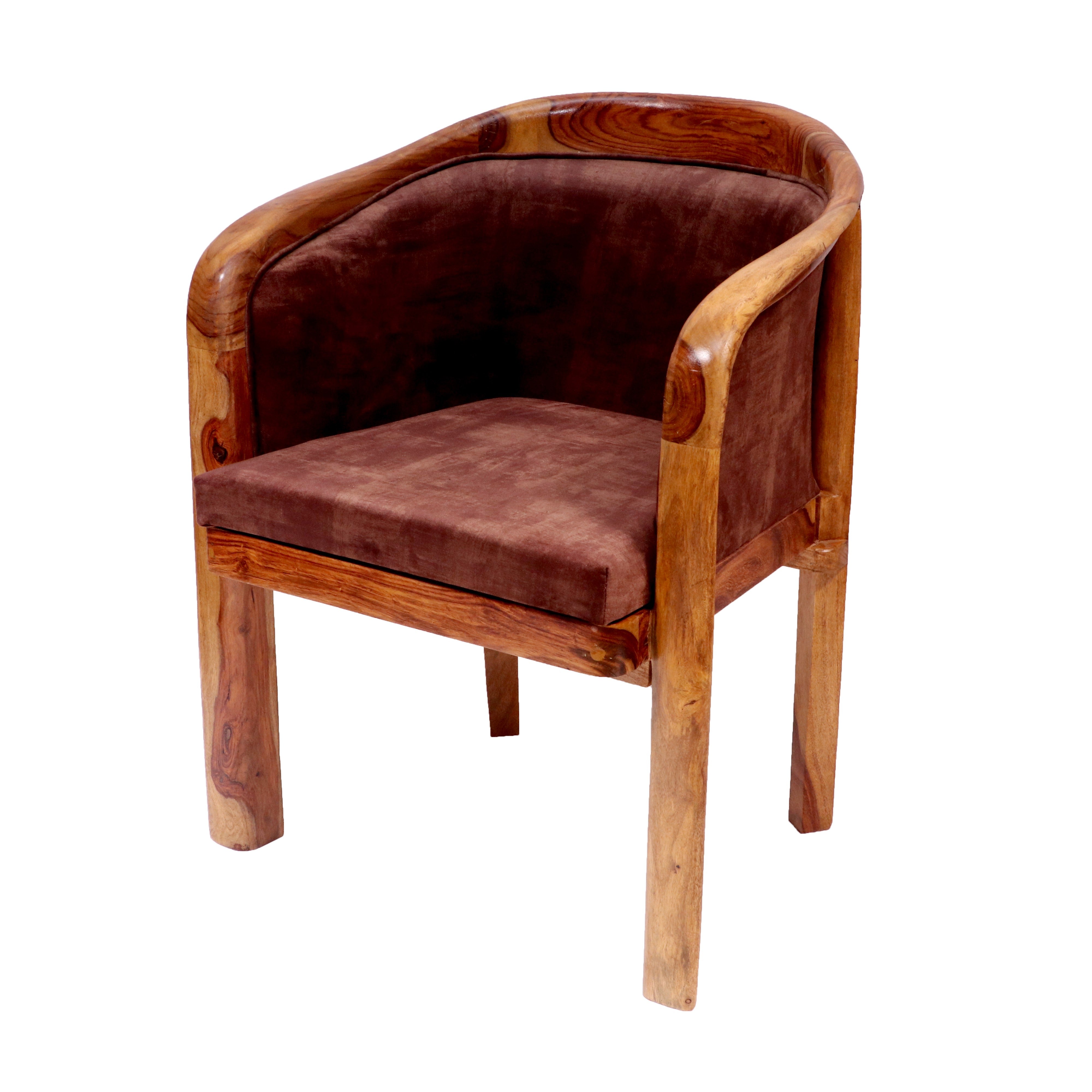 Southern Sheesham Wood Comfy Upholstered Chair Arm Chair
