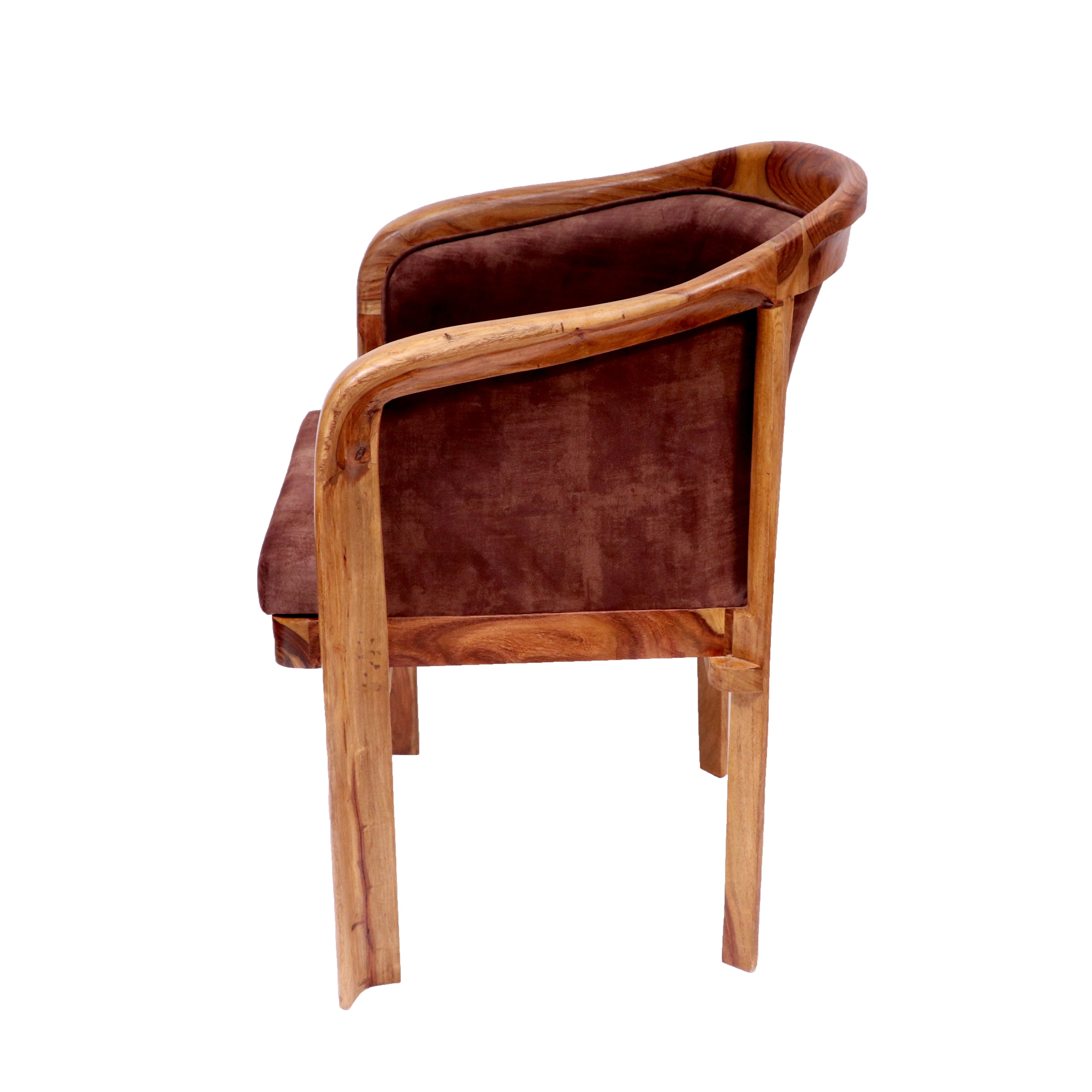 Southern Sheesham Wood Comfy Upholstered Chair Arm Chair