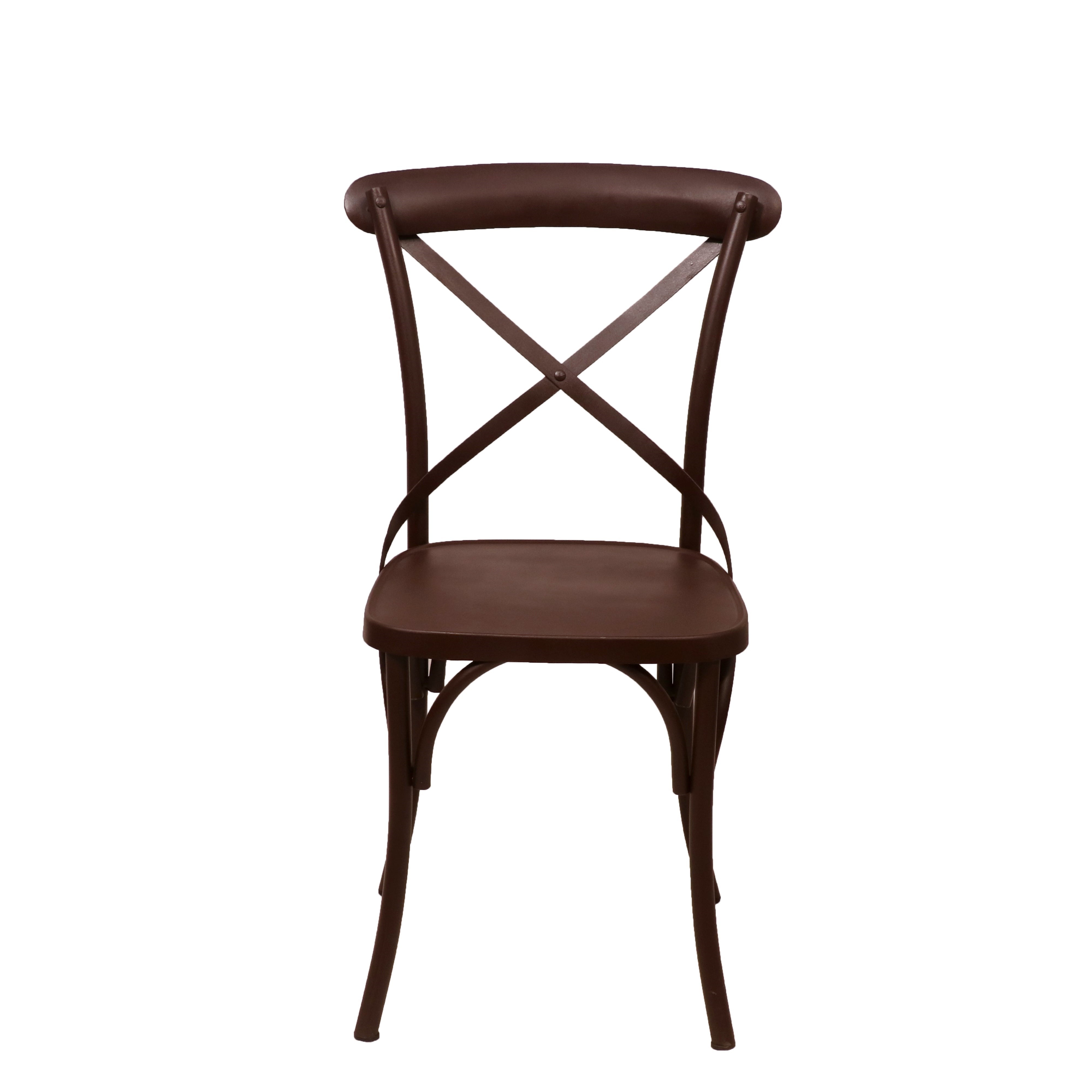 (Set of 2) Dark Brown Metal Exotic Hue Chair Dining Chair