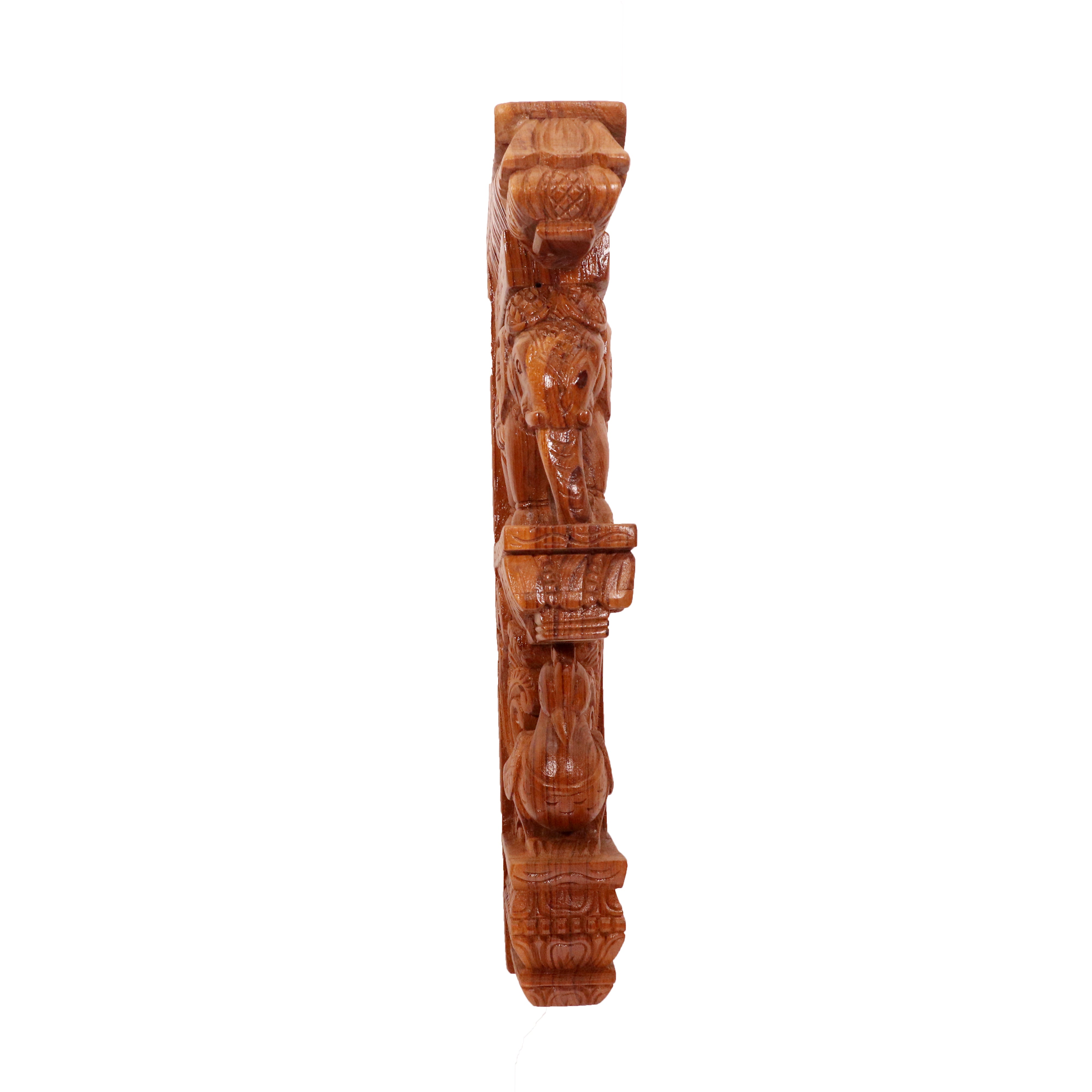Elephant peacock figurine teak wood corbel door bracket Door Bracket