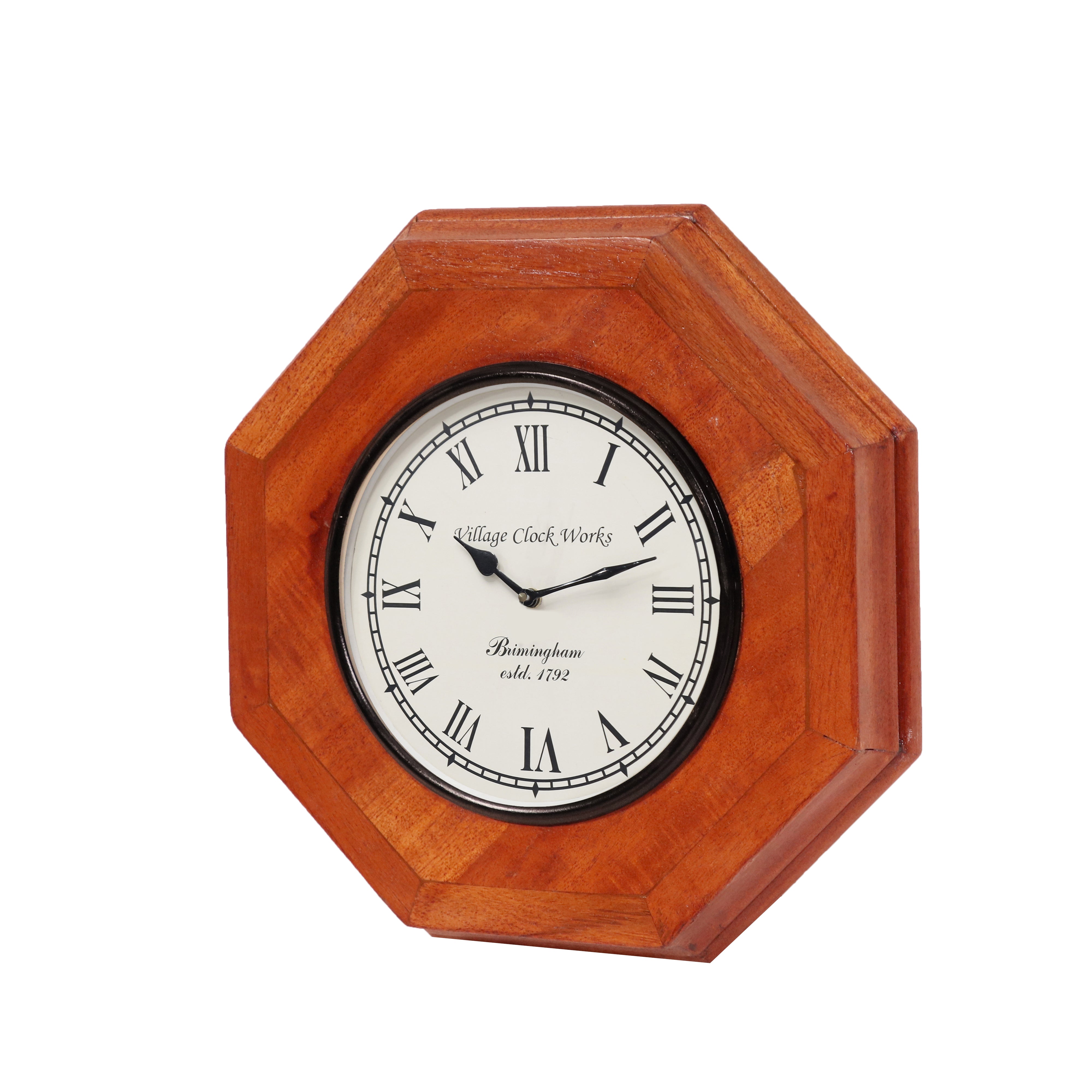 Denver Diomond Shaped Natural Solid Wood Clock Clock