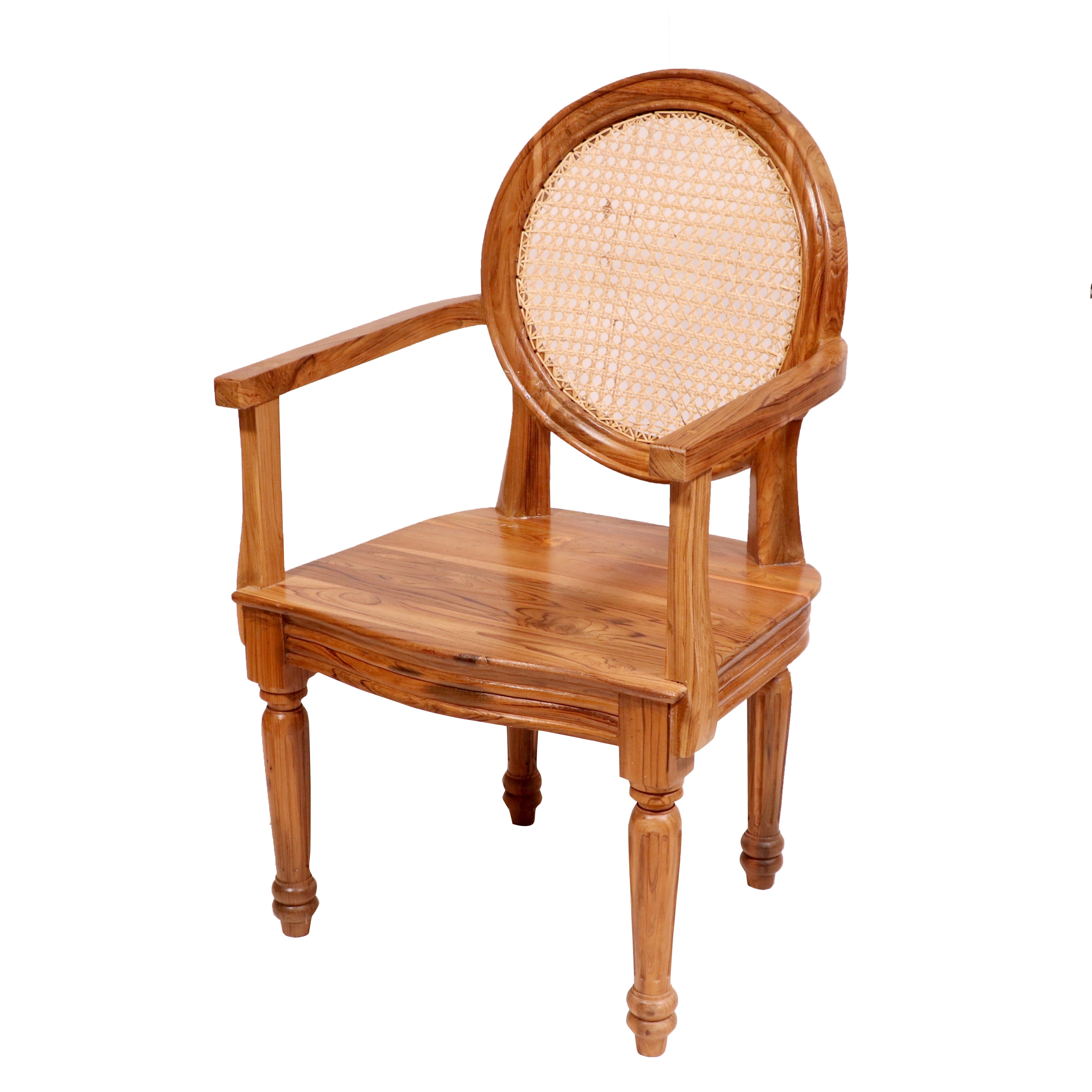 Classic Cane Back Sturdy Wooden Arm Chair Arm Chair