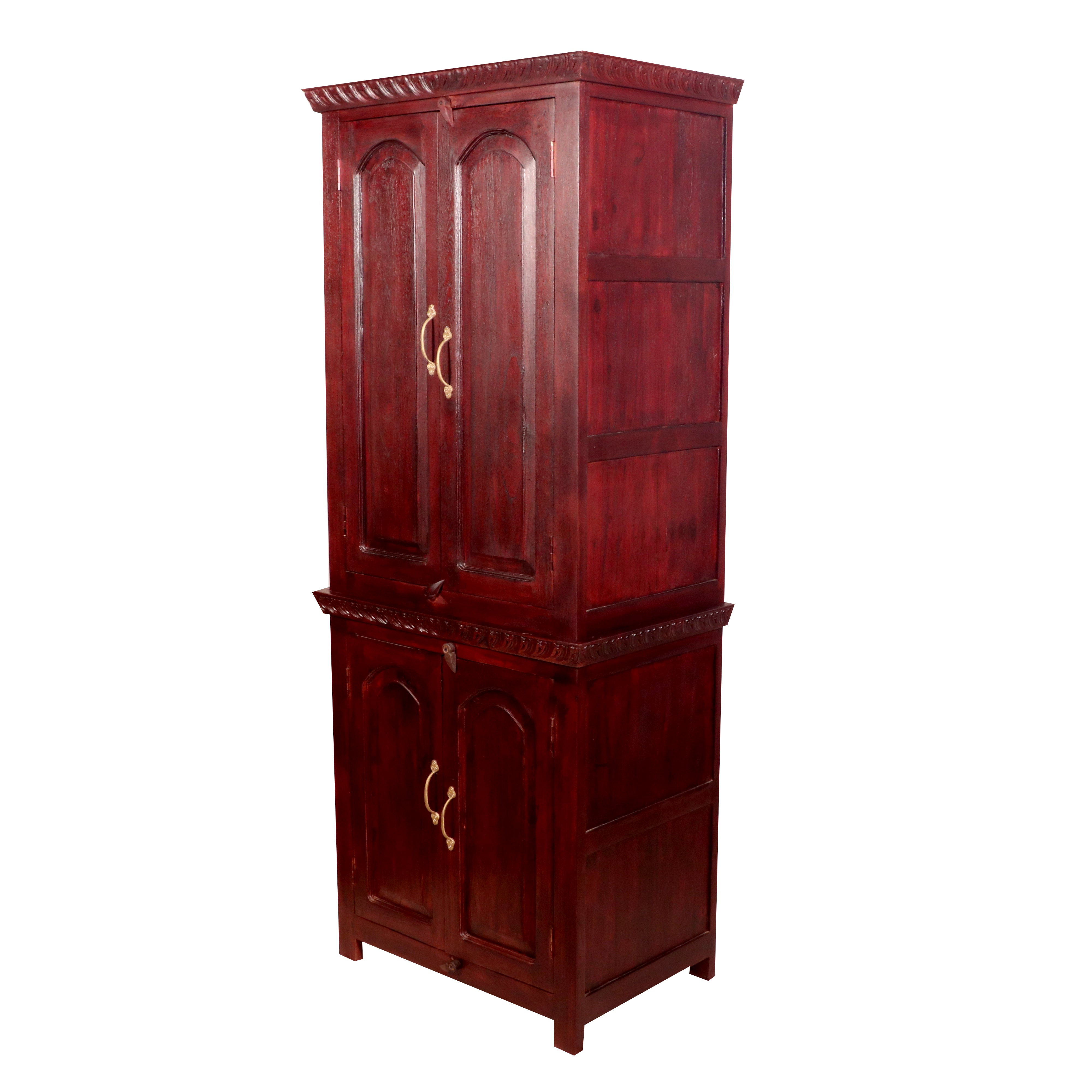 Solid teak 2-Part Long Wardrobe Wardrobe