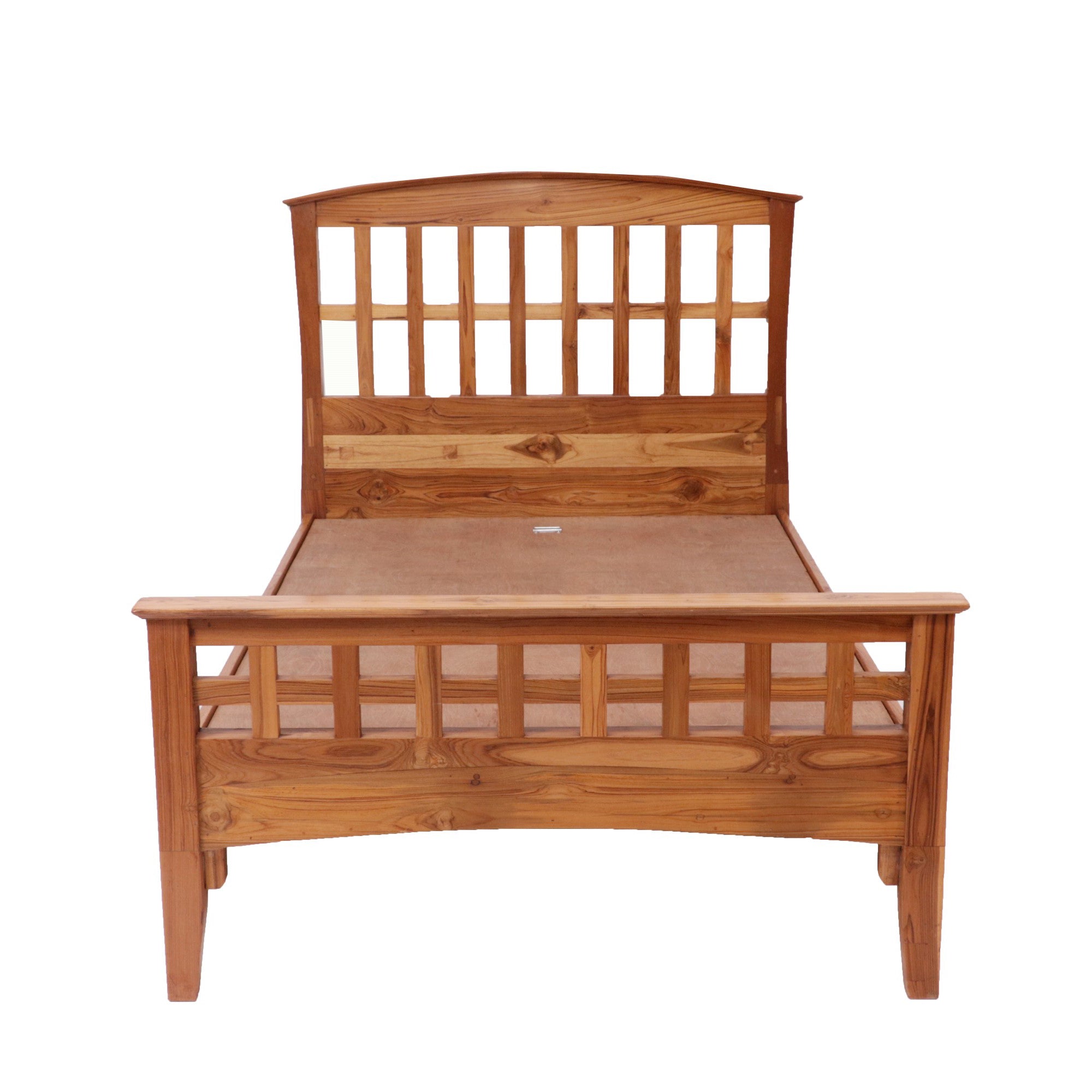 Solid Wood Single Bed in Light Brown Finish (Teak wood) Bed