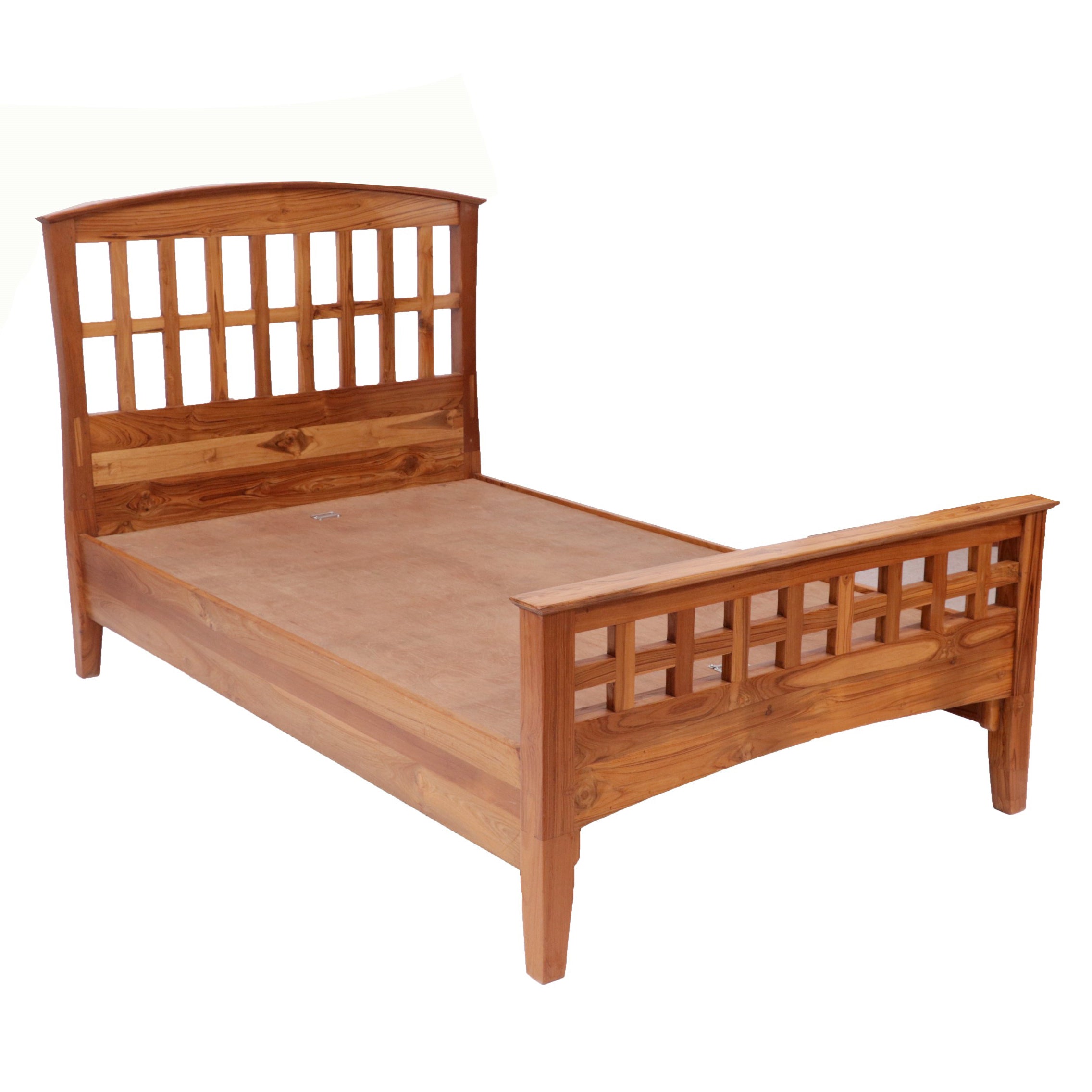 Solid Wood Single Bed in Light Brown Finish (Teak wood) Bed