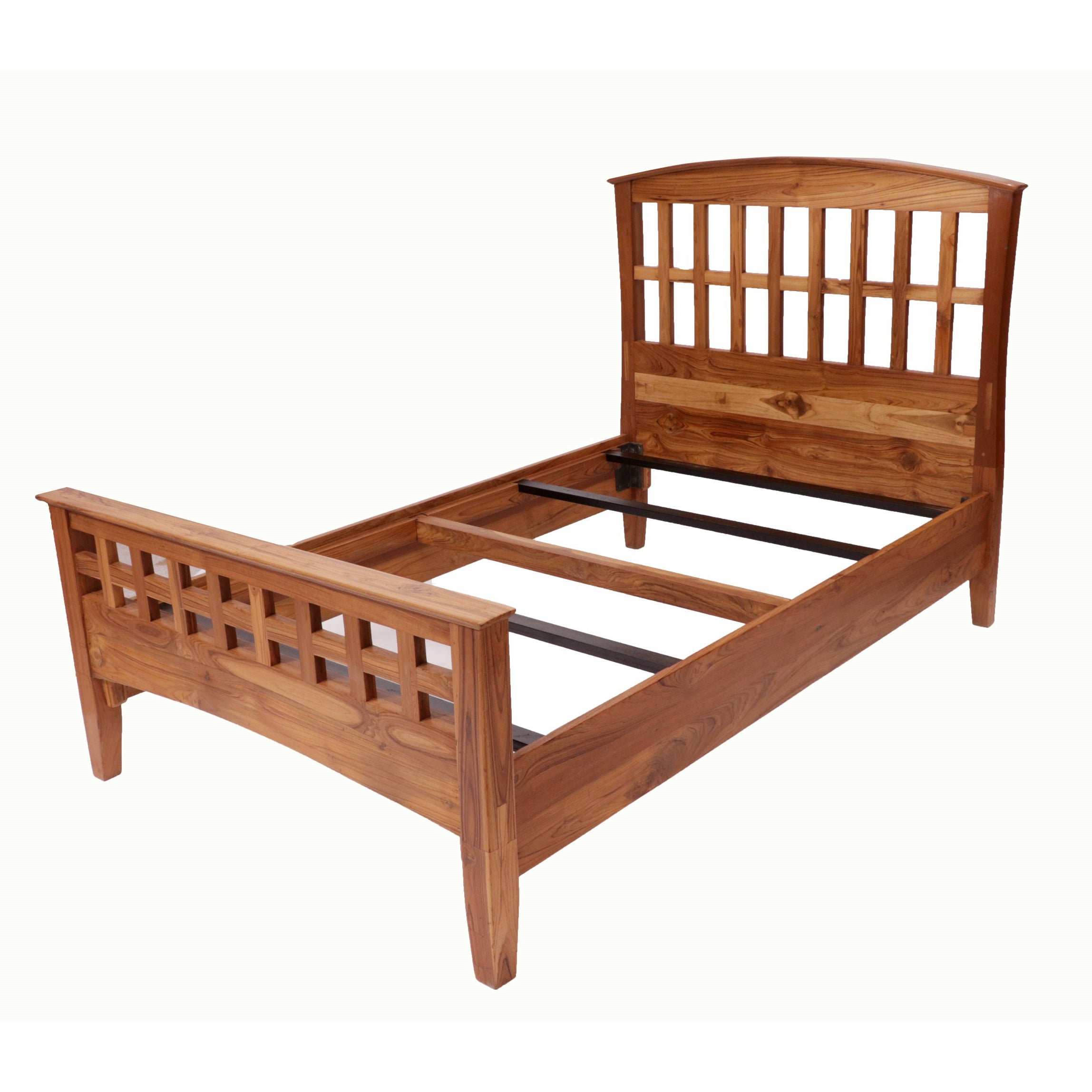Solid Wood Single Bed in Light Brown Finish (Teak wood) Bed