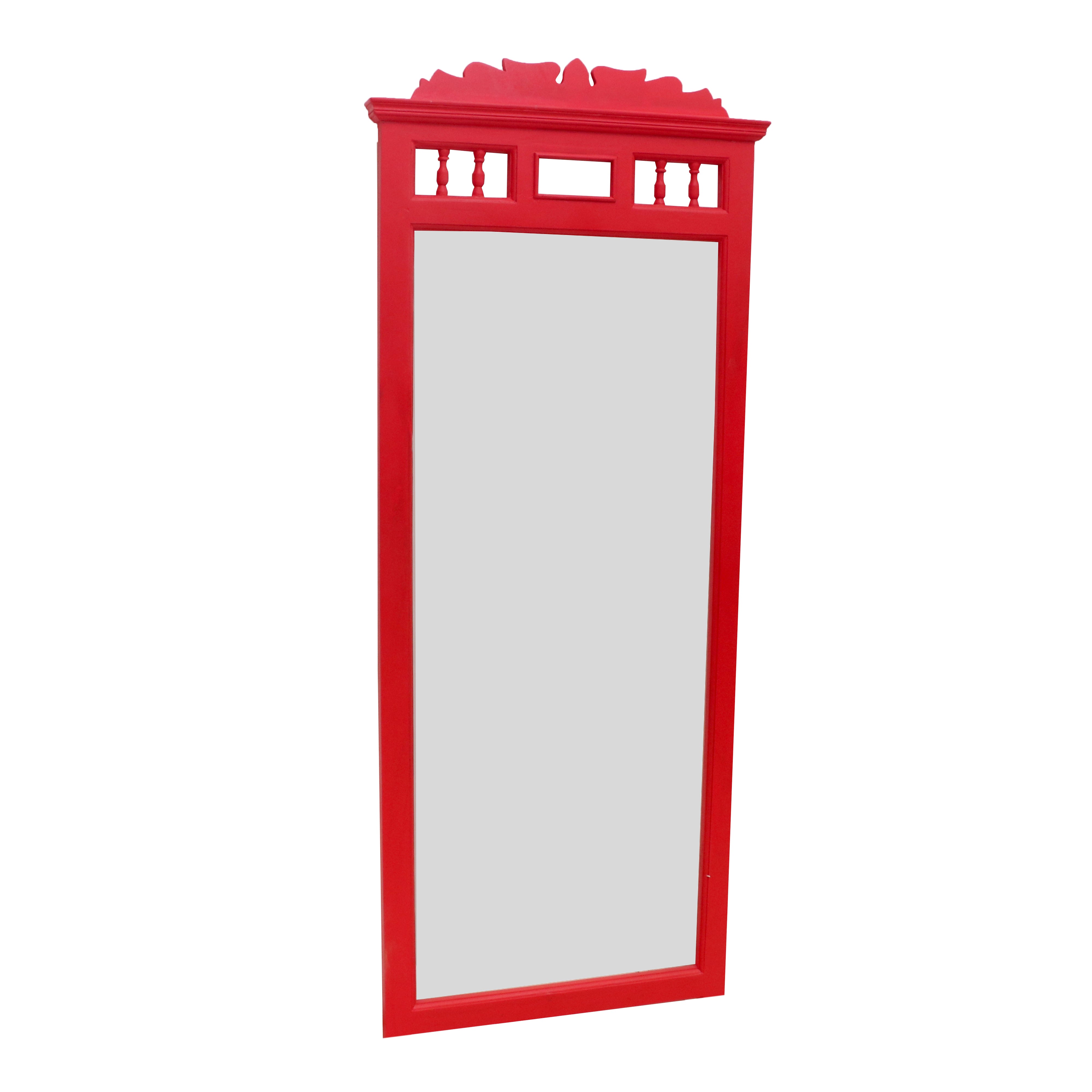 Long 6ft Solid wood crimson Red wall hanging Mirror Mirror