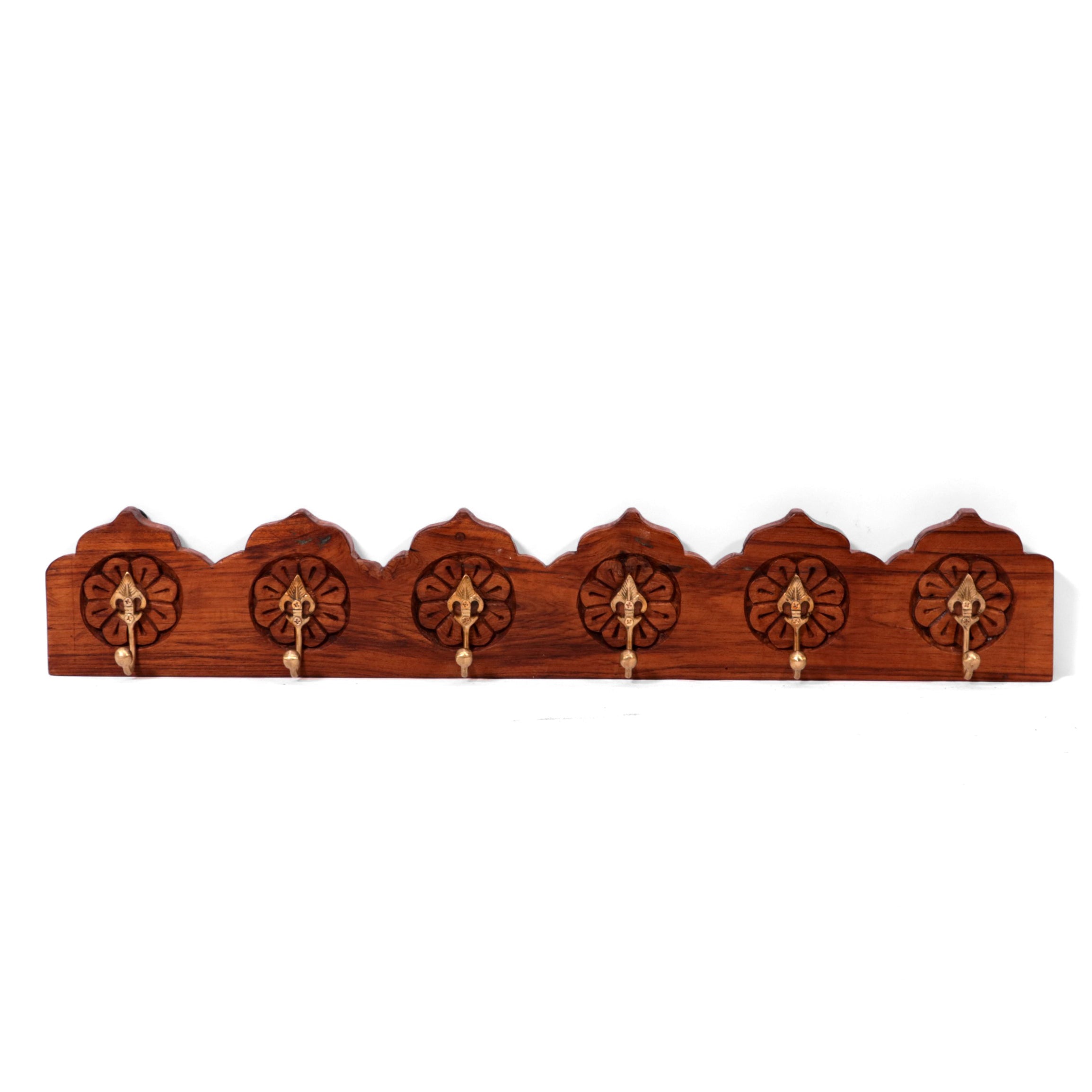 Premium Wooden 6 Brass Hook Hook