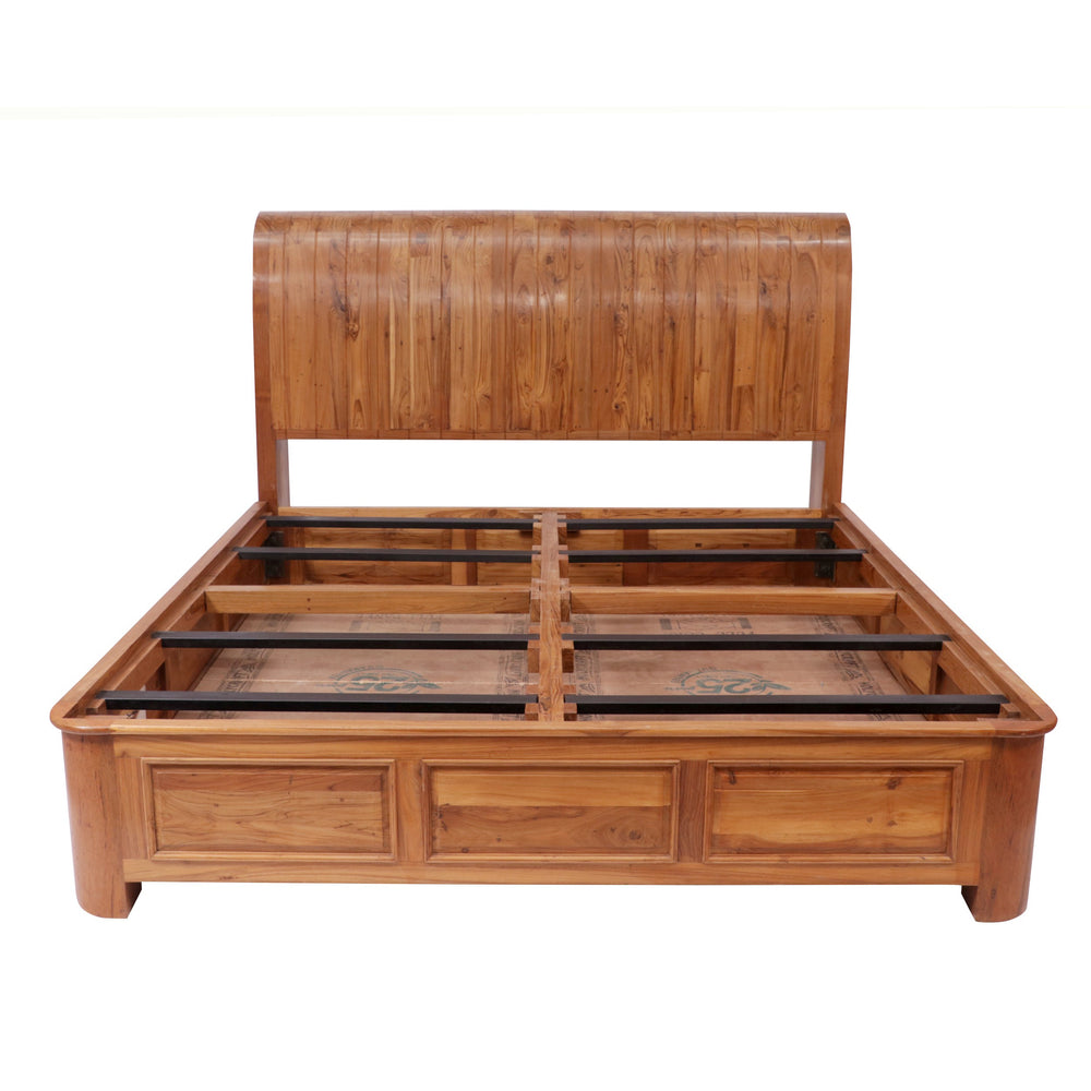 Teak Sleigh Double Bed