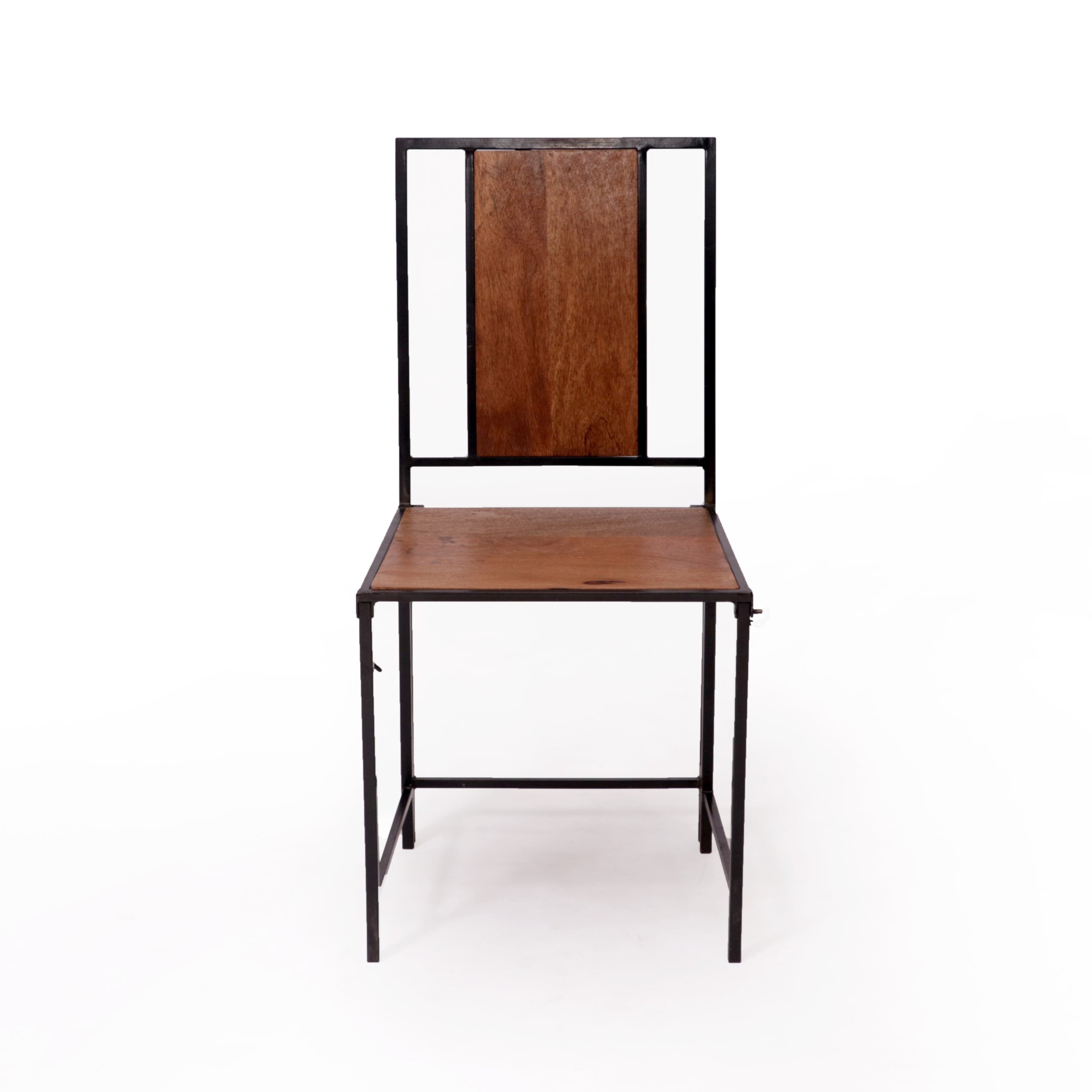 (Set of 2) Black Wooden Metallic Dinning Folding Chair Dining Chair