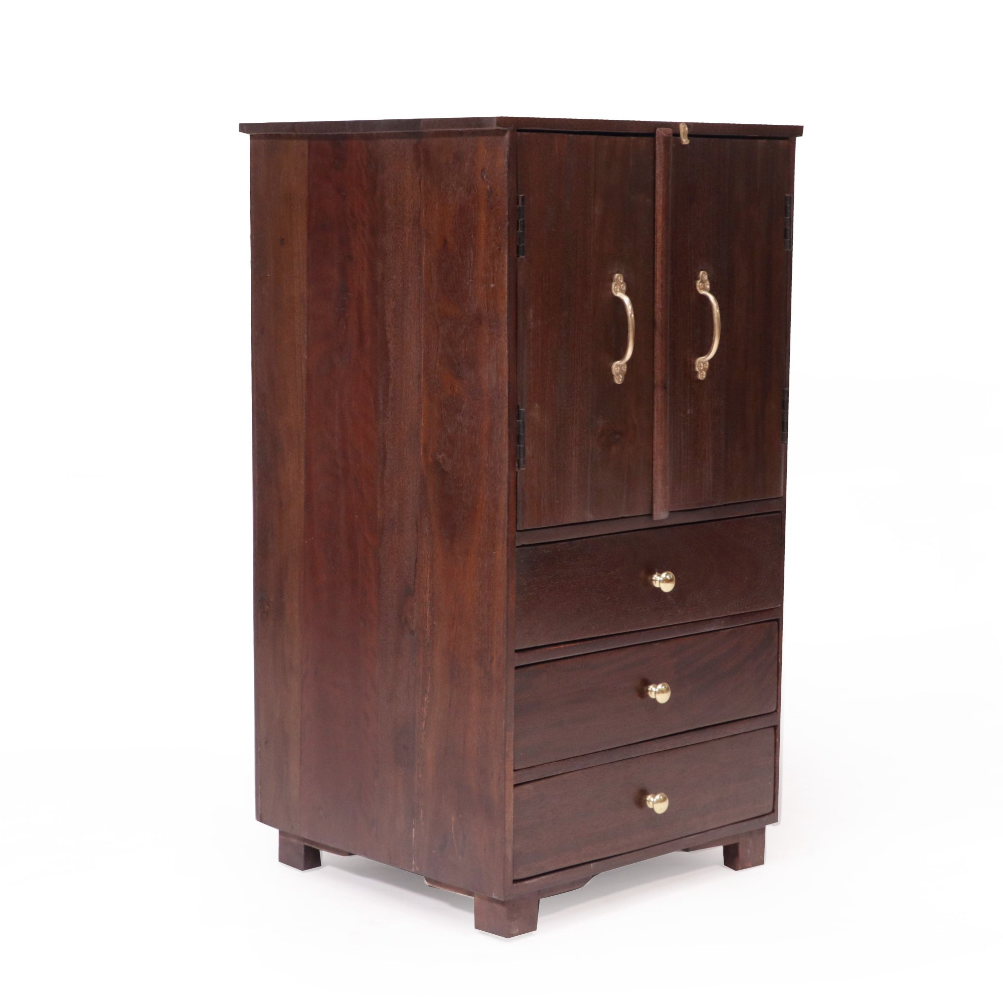 Wooden 3 Drawer 1 Double Door Compact Cupboard Cupboard
