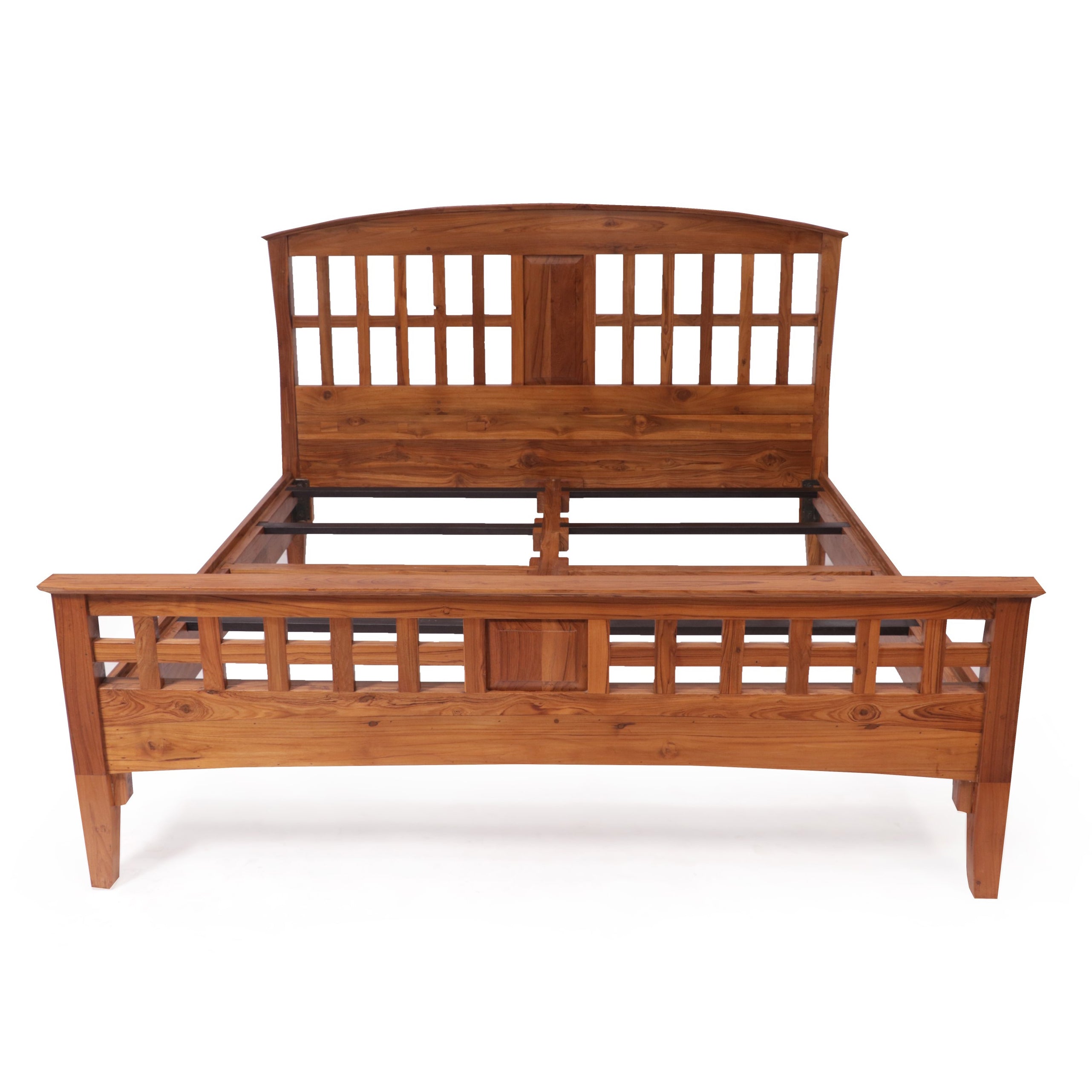 Rectangular Design Bed in Natural Light Brown Finish (Teak wood) Bed
